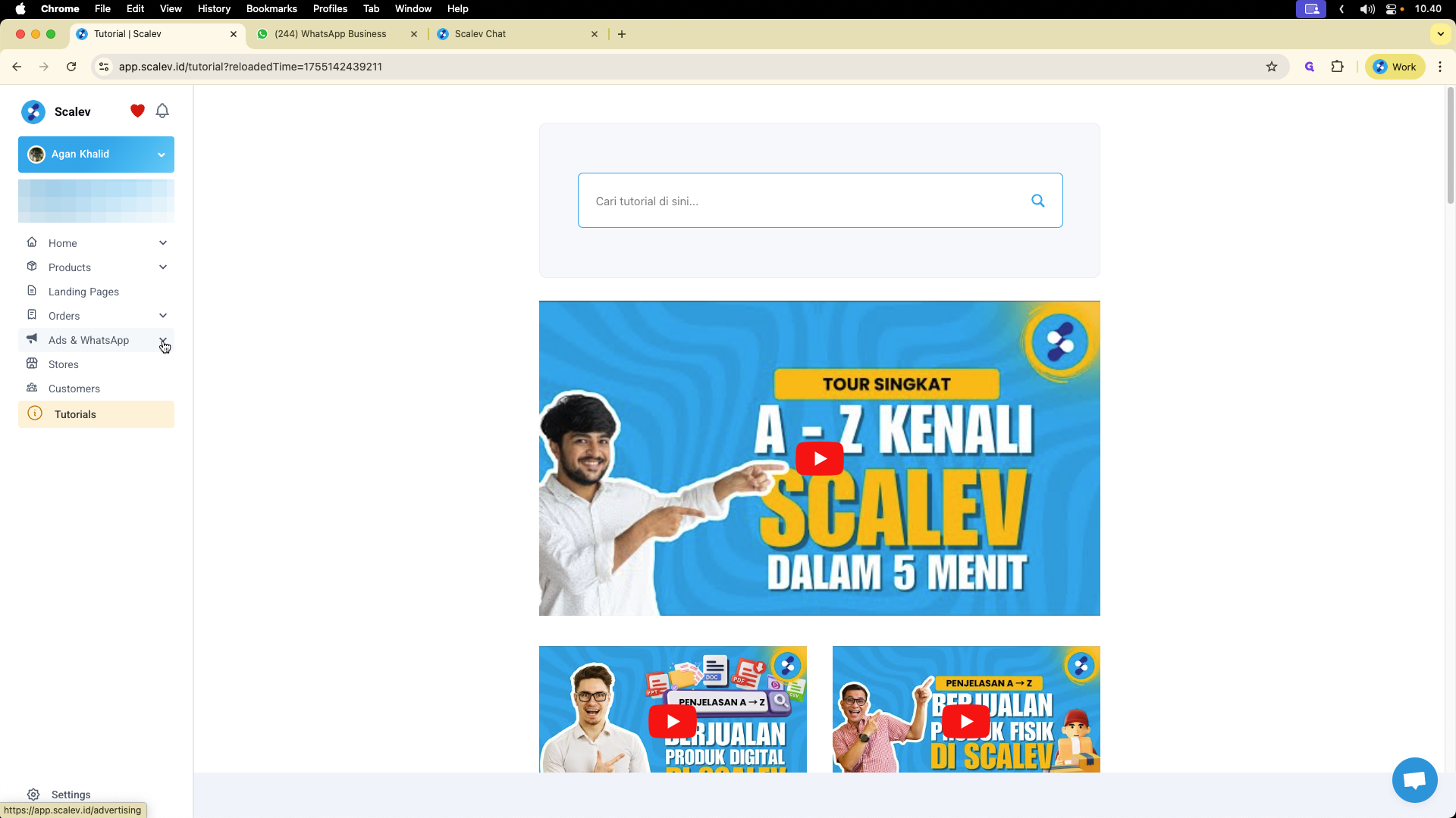 Step #2: 1. Ke menu "Ads & WhatsApp"