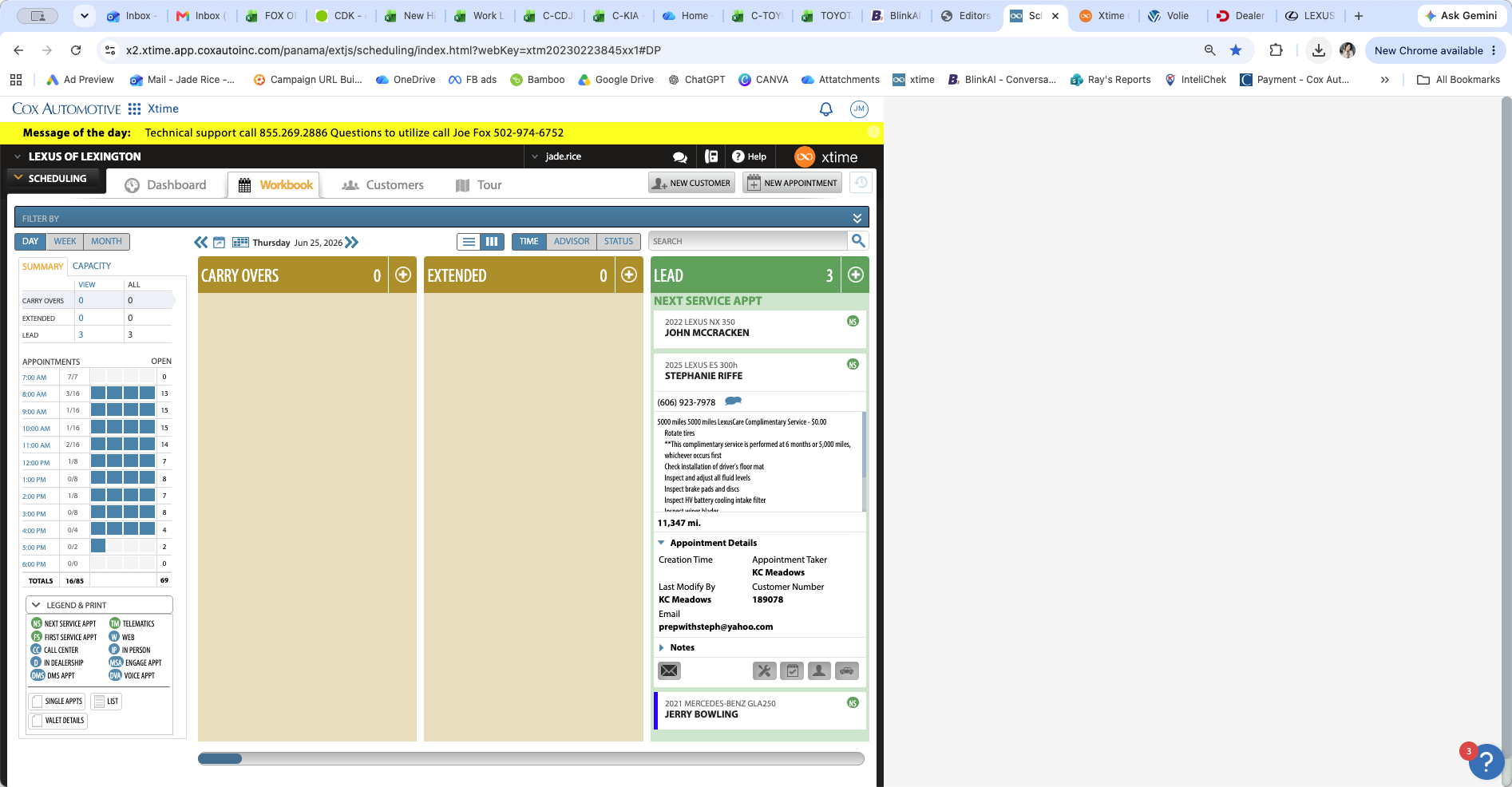 Step #4: Make any required updates to the appointment and click to confirm it.