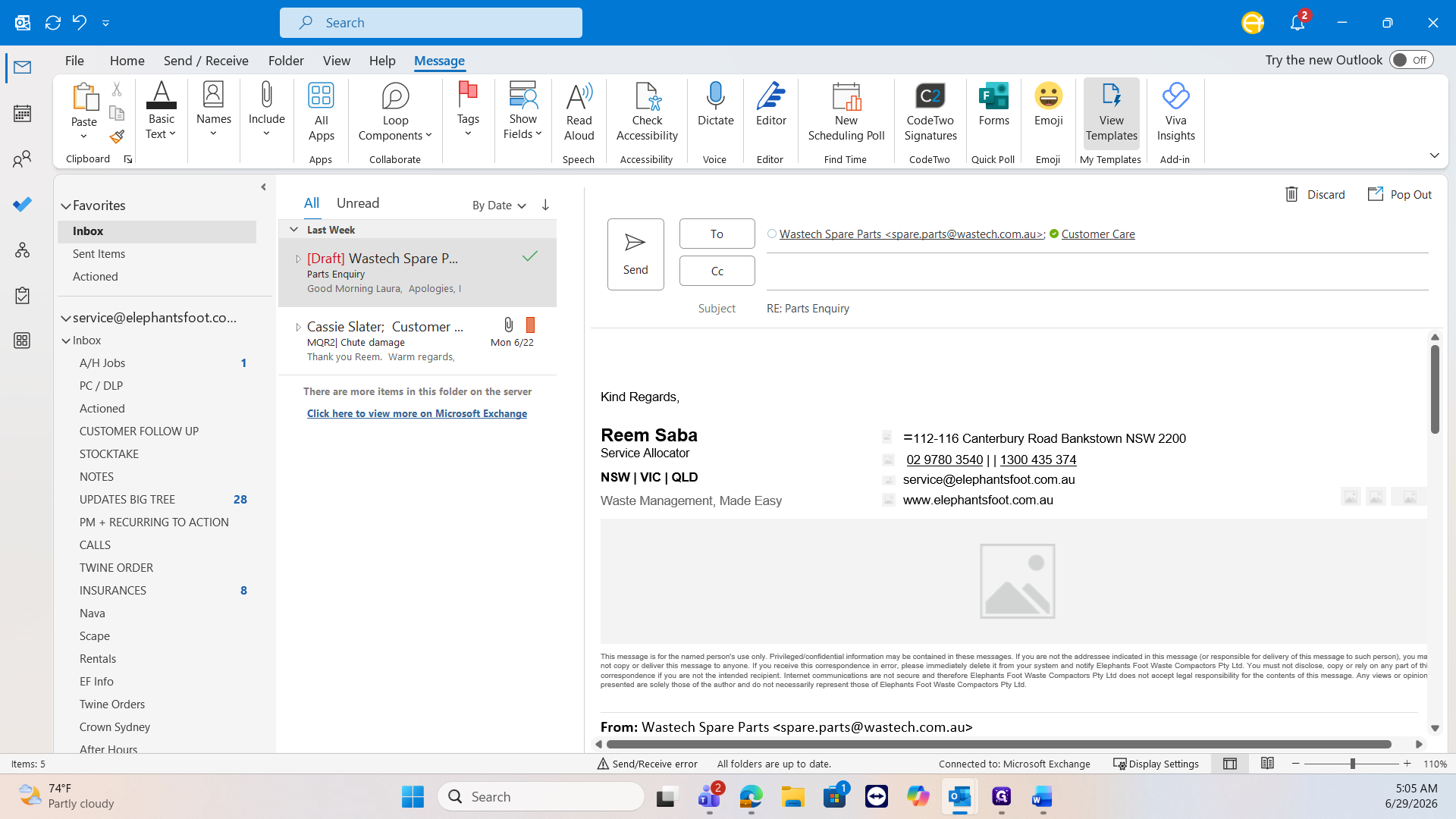 Step #3: Select the appropriate email template from your saved responses based on the client's request.