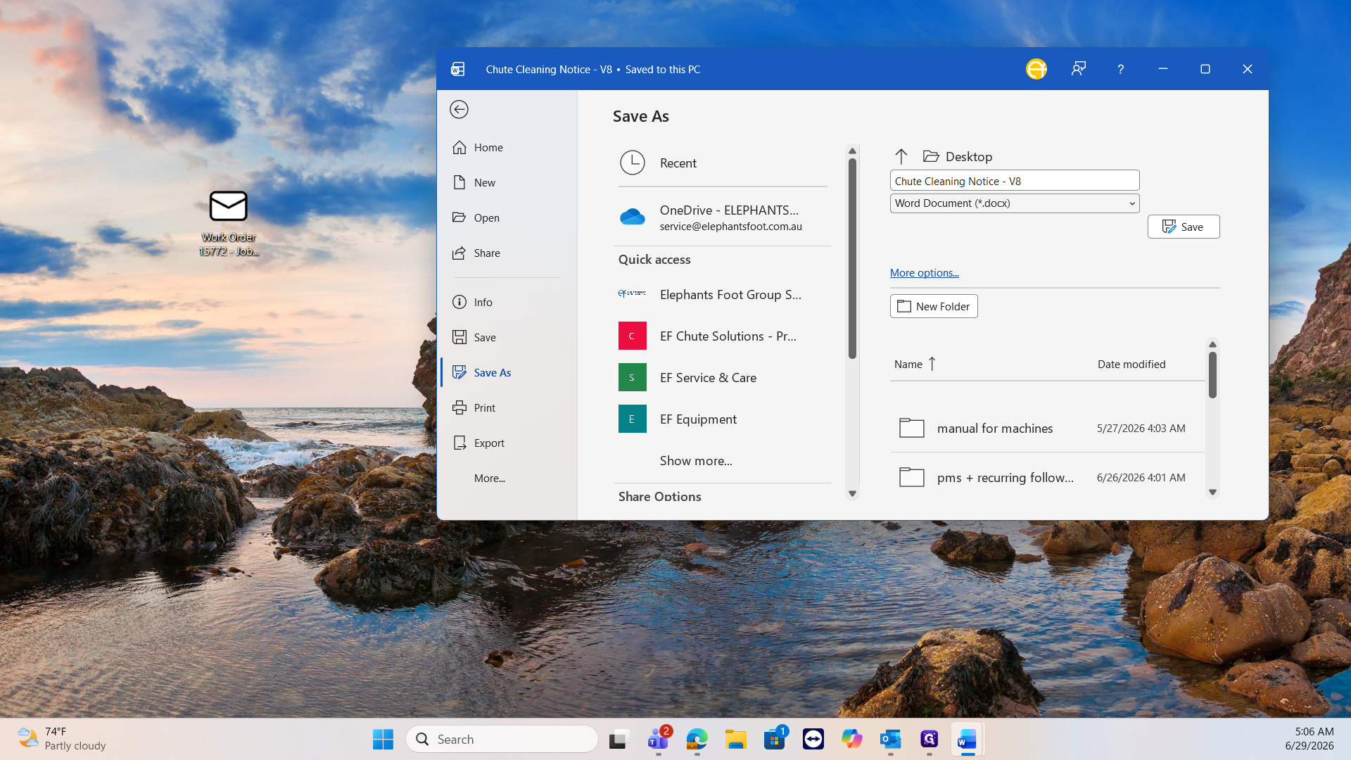 Step #10: Click the file format dropdown menu, which typically defaults to "Word Document".