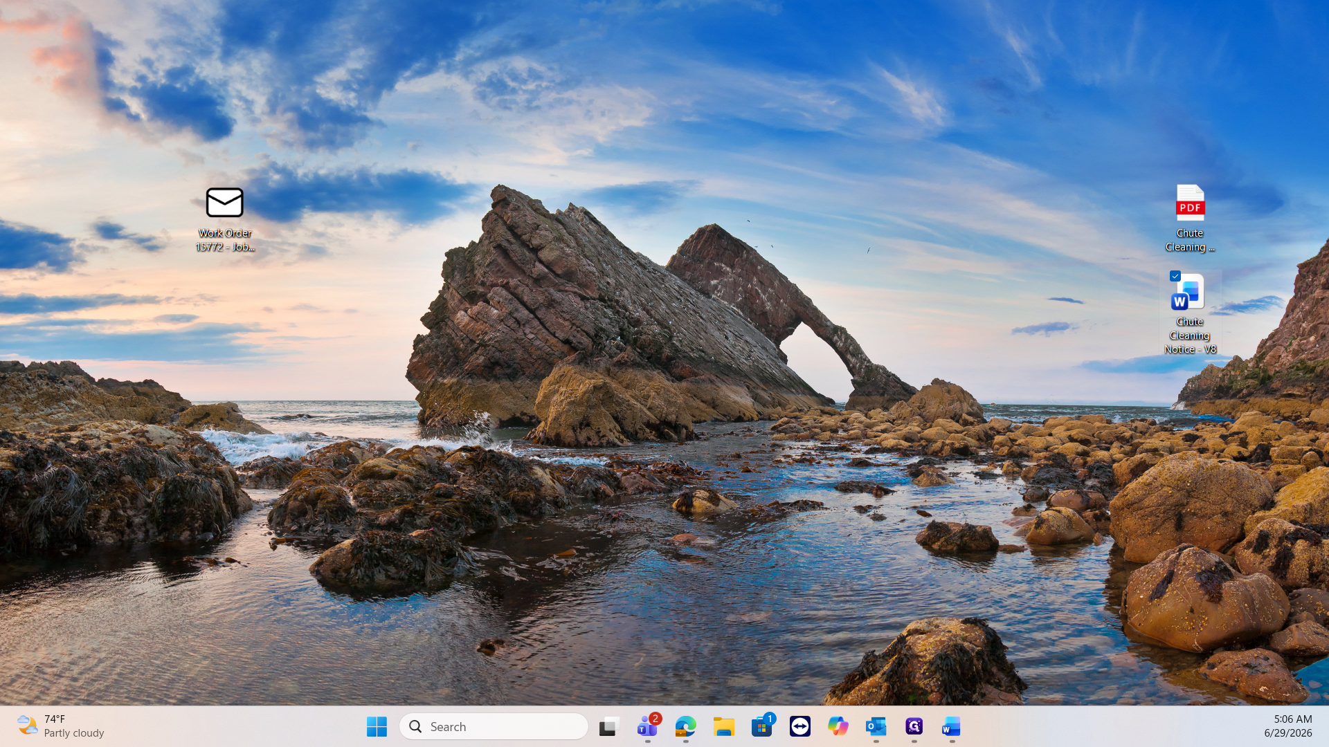 Step #6: Double-click the Chute Cleaning Notice Word document on your desktop to open it.