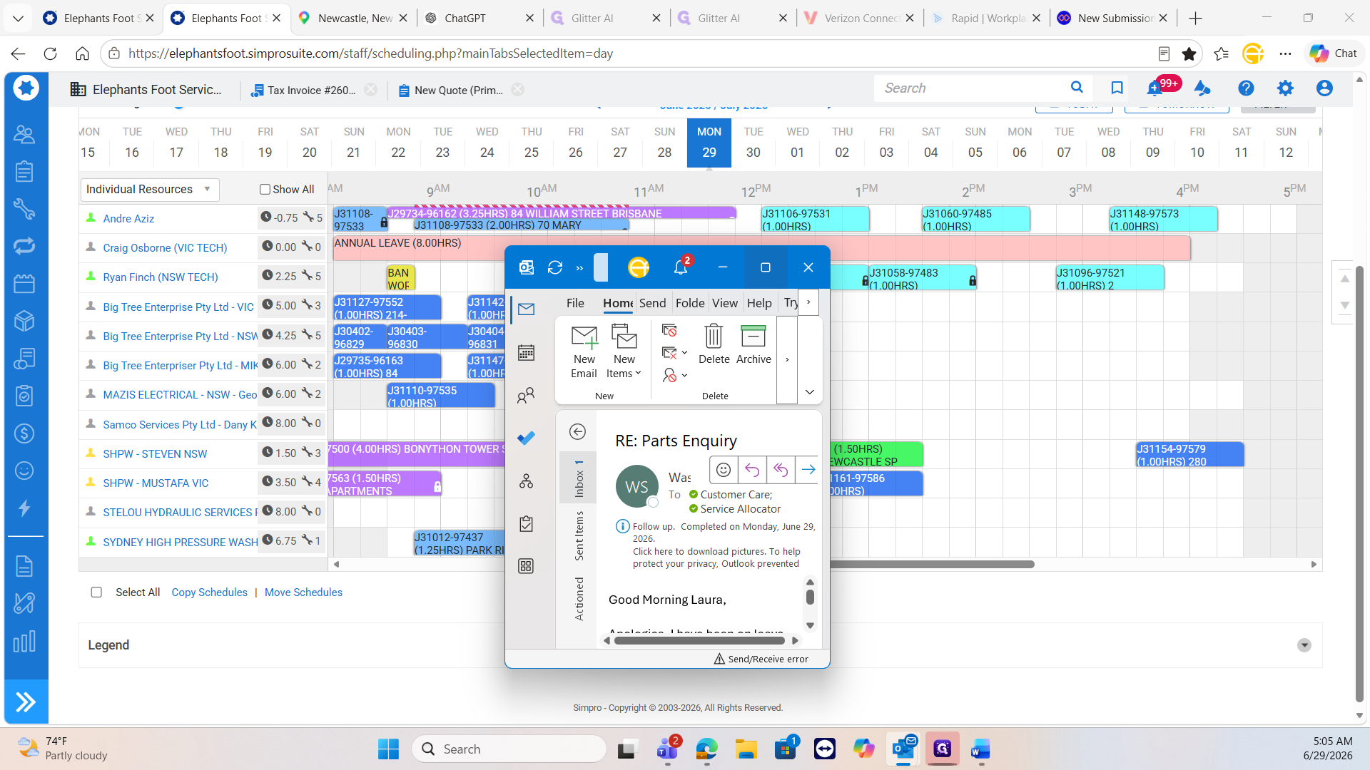 Step #1: Open the customer's email inquiry in Microsoft Outlook.