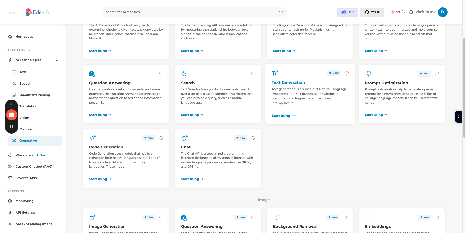 Step #5: Click "Text Generation"