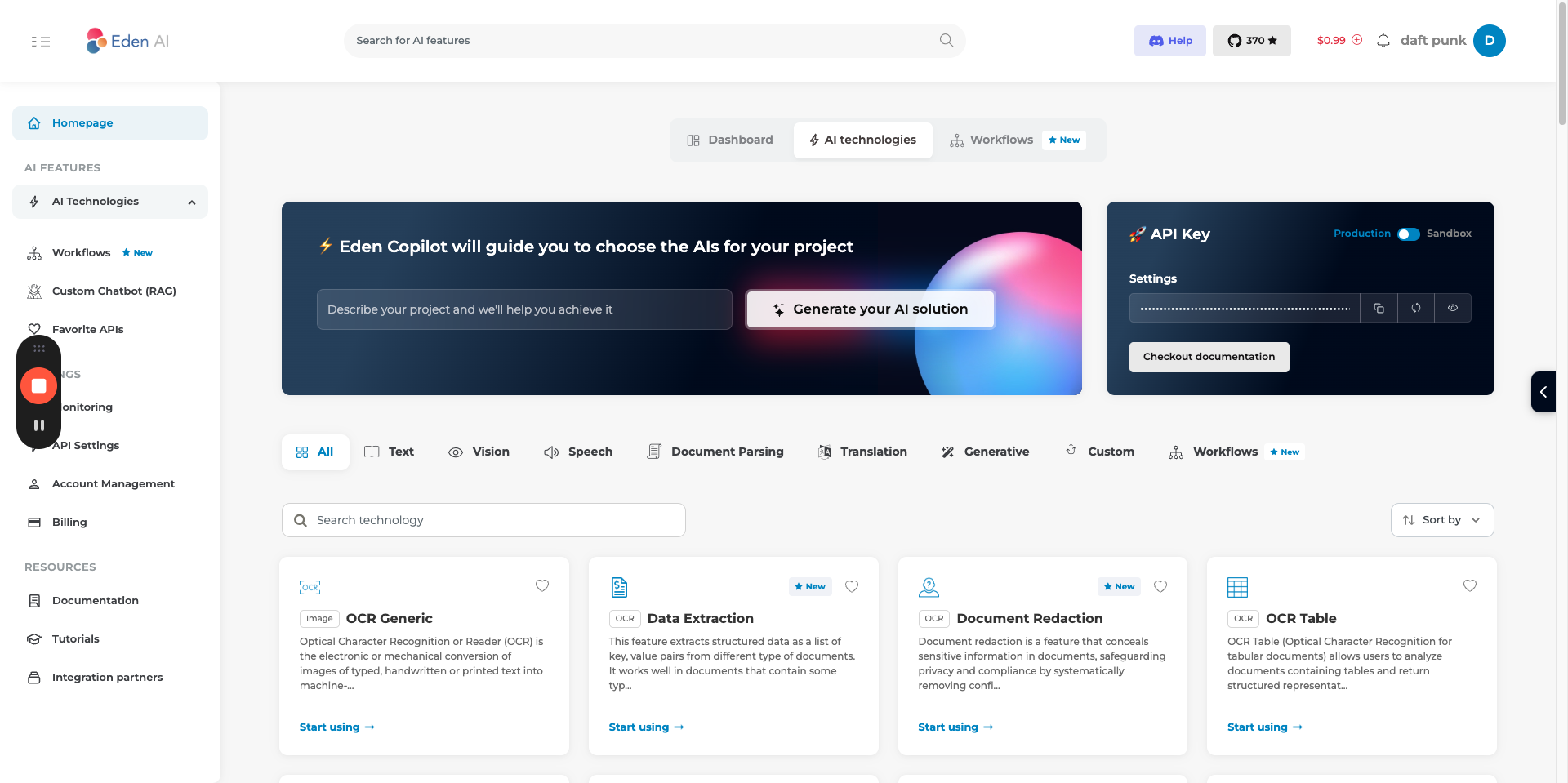 Step #3: Now, navigate to AI technologies.