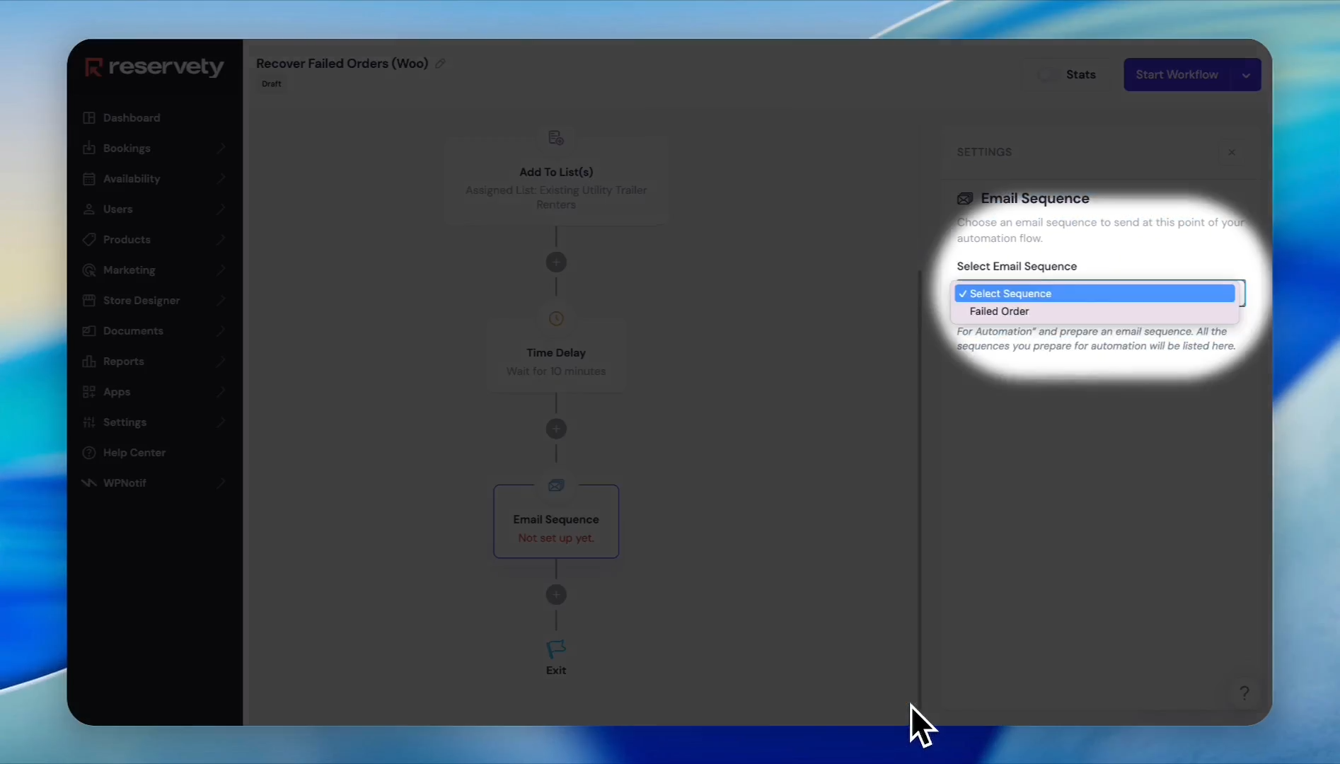 Step #37: Click Select Email Sequence.