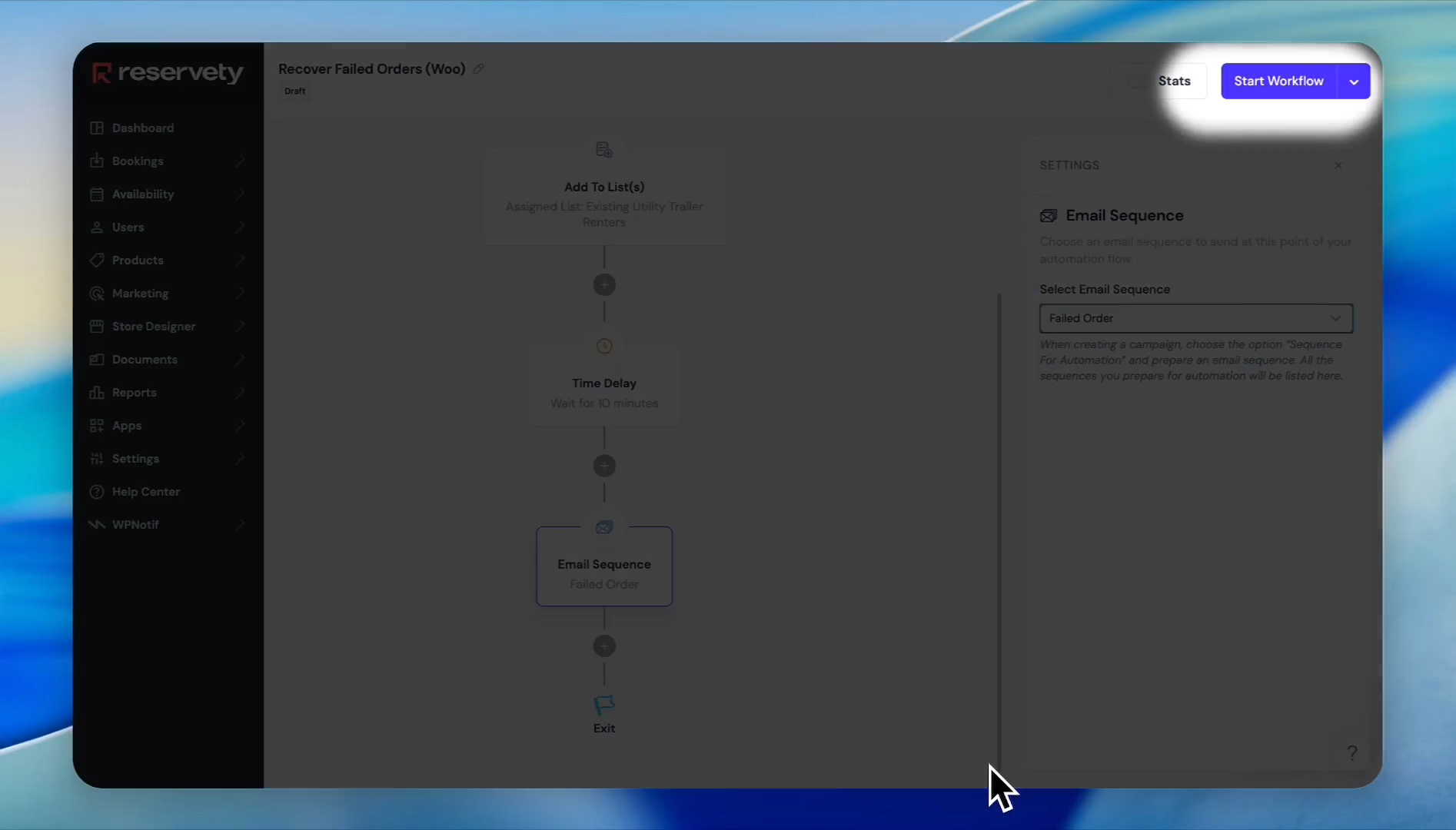 Step #39: Click Start Workflow to activate the automation.