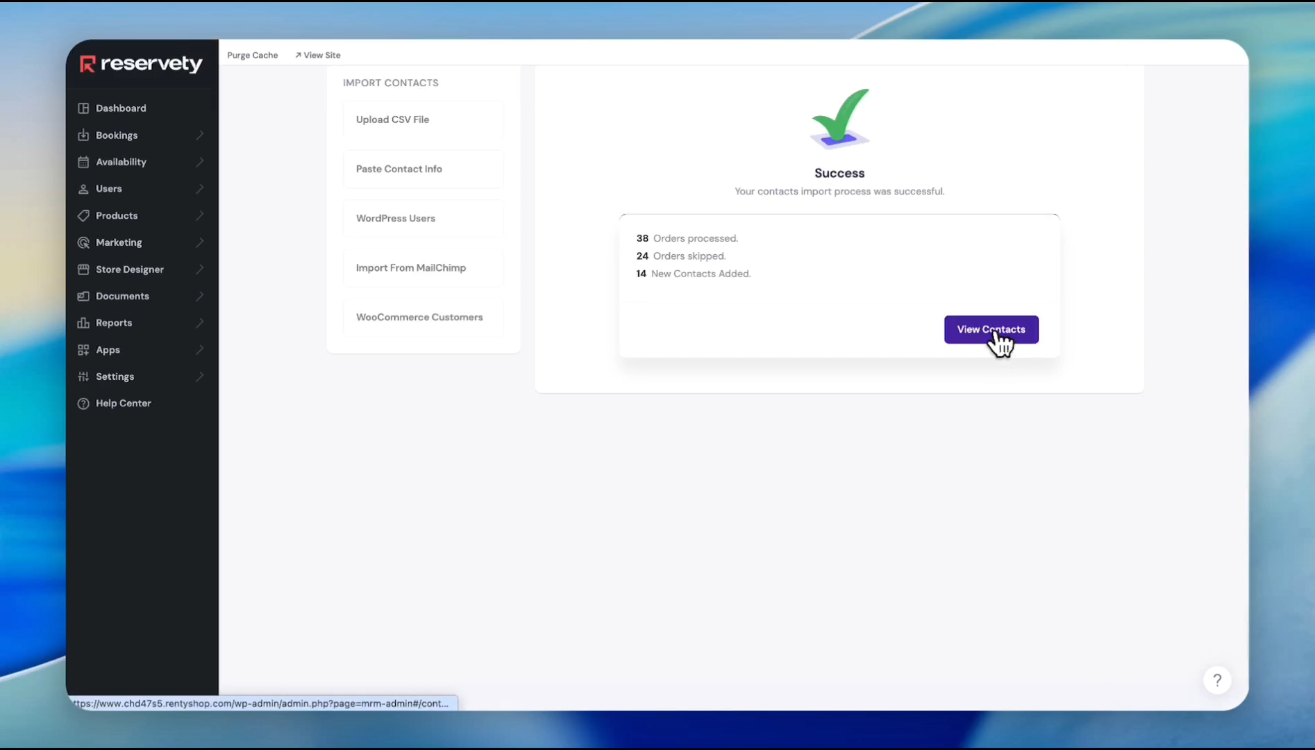 Step #11: Click View Contacts to confirm the import was successful.
