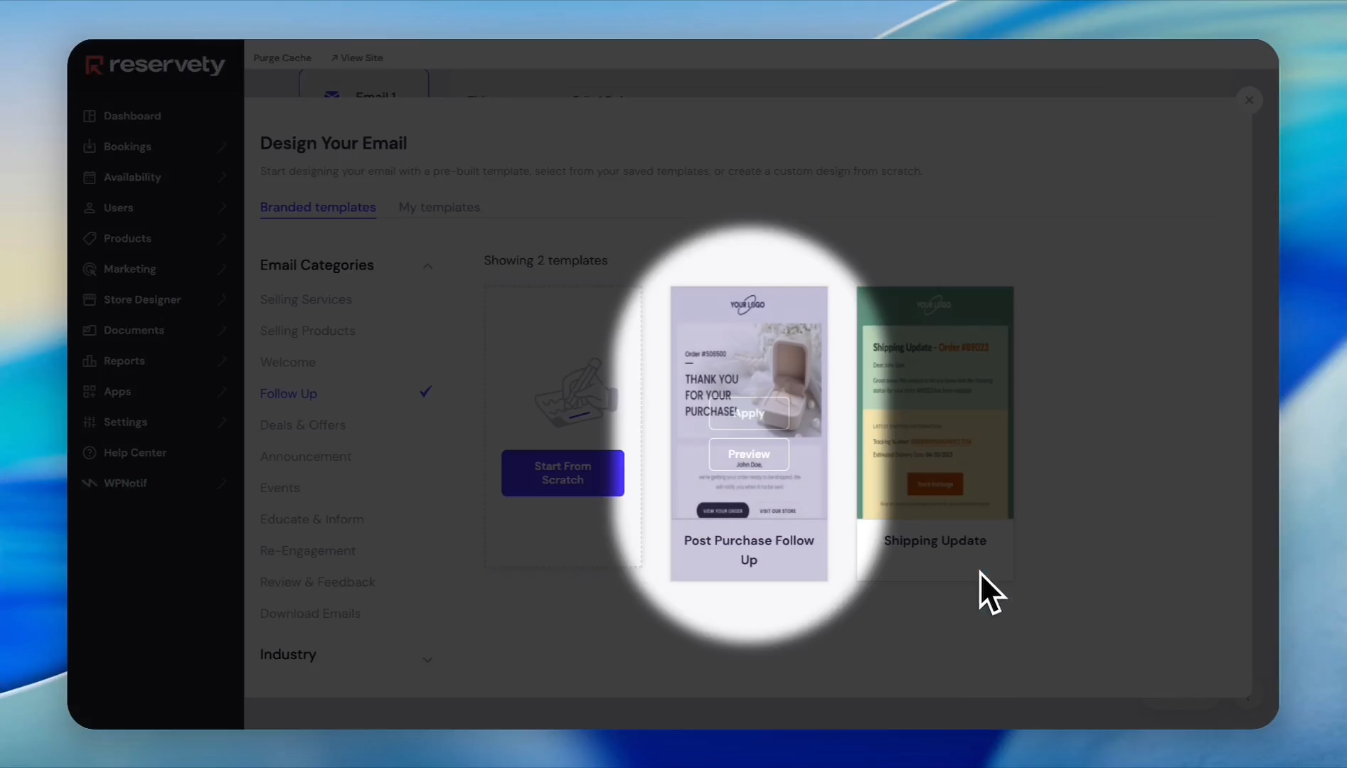 Step #22: Select an email template that fits your brand.