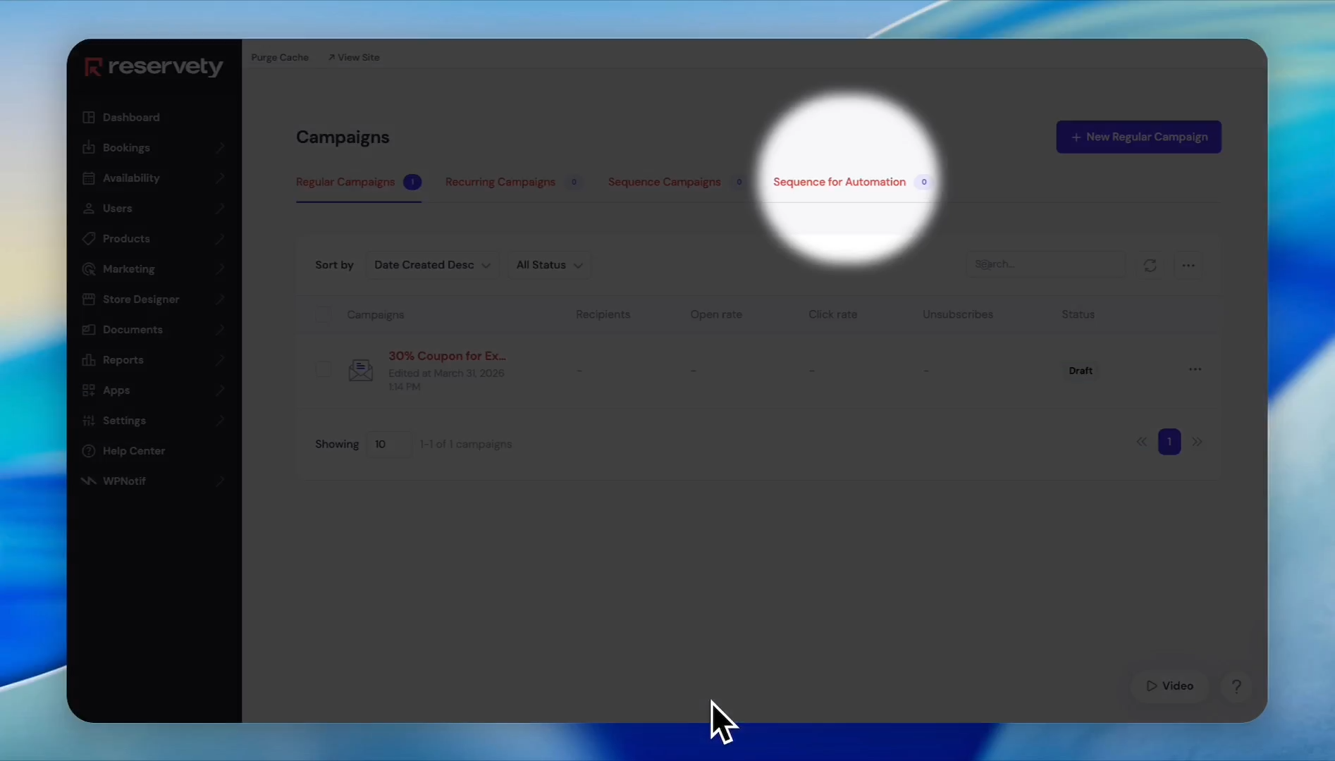 Step #17: Select the Sequence for Automation tab.