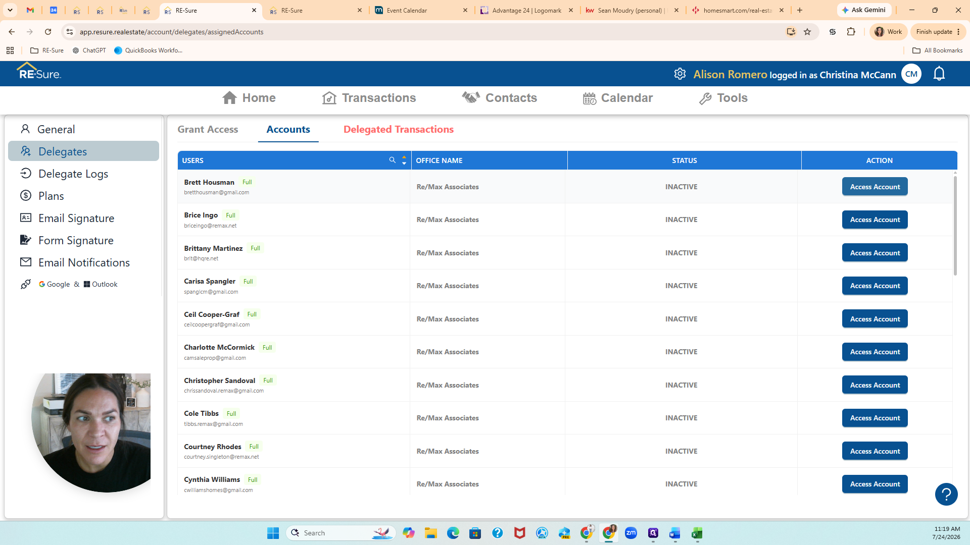 Step #4: Click Access Account next to the specific agent you want to assist.