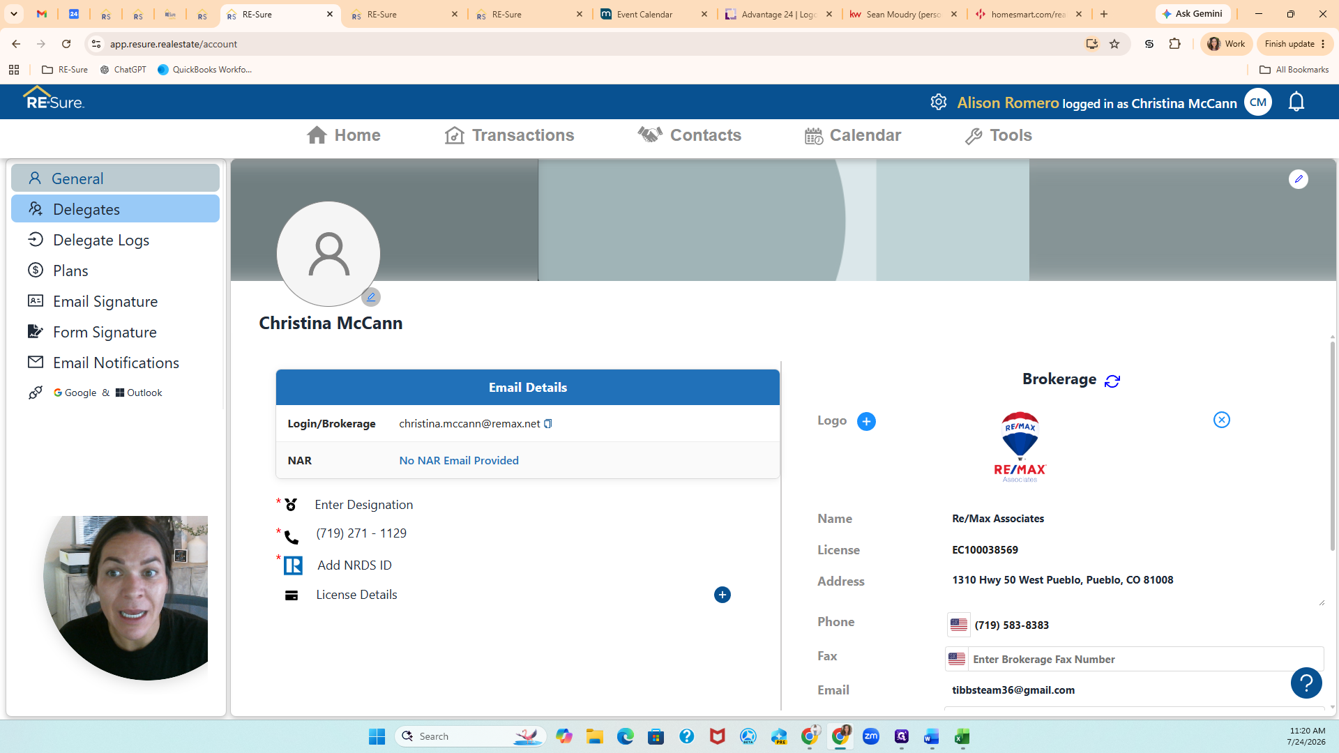 Step #7: Click Delegates in the left-hand menu.