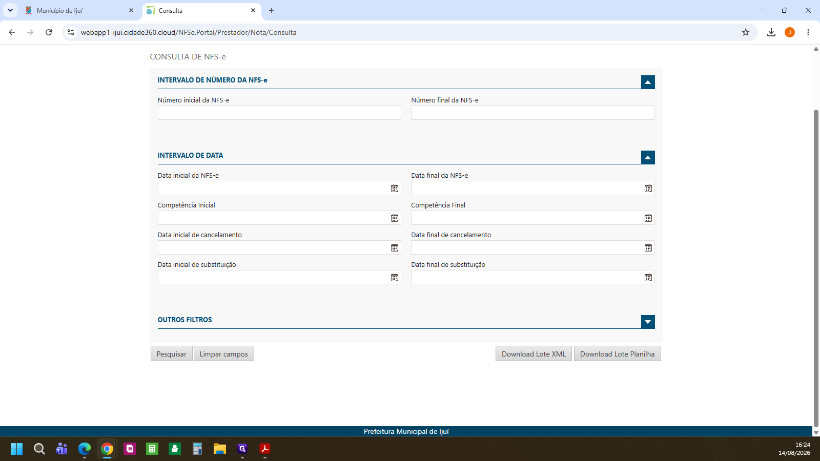 Step #7: Para refinar a sua busca por notas específicas, clique na seção Outros Filtros para expandir as opções avançadas de pesquisa.