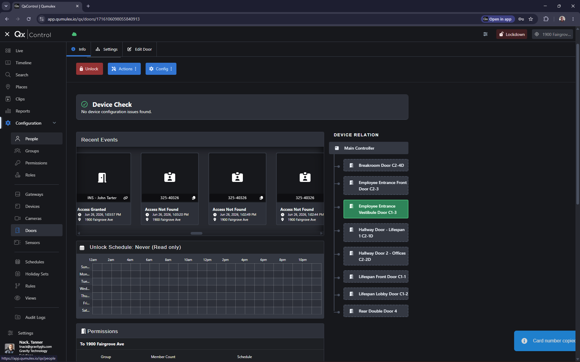 Step #20: Navigate back to People and select the user you wish to assign the badge to.