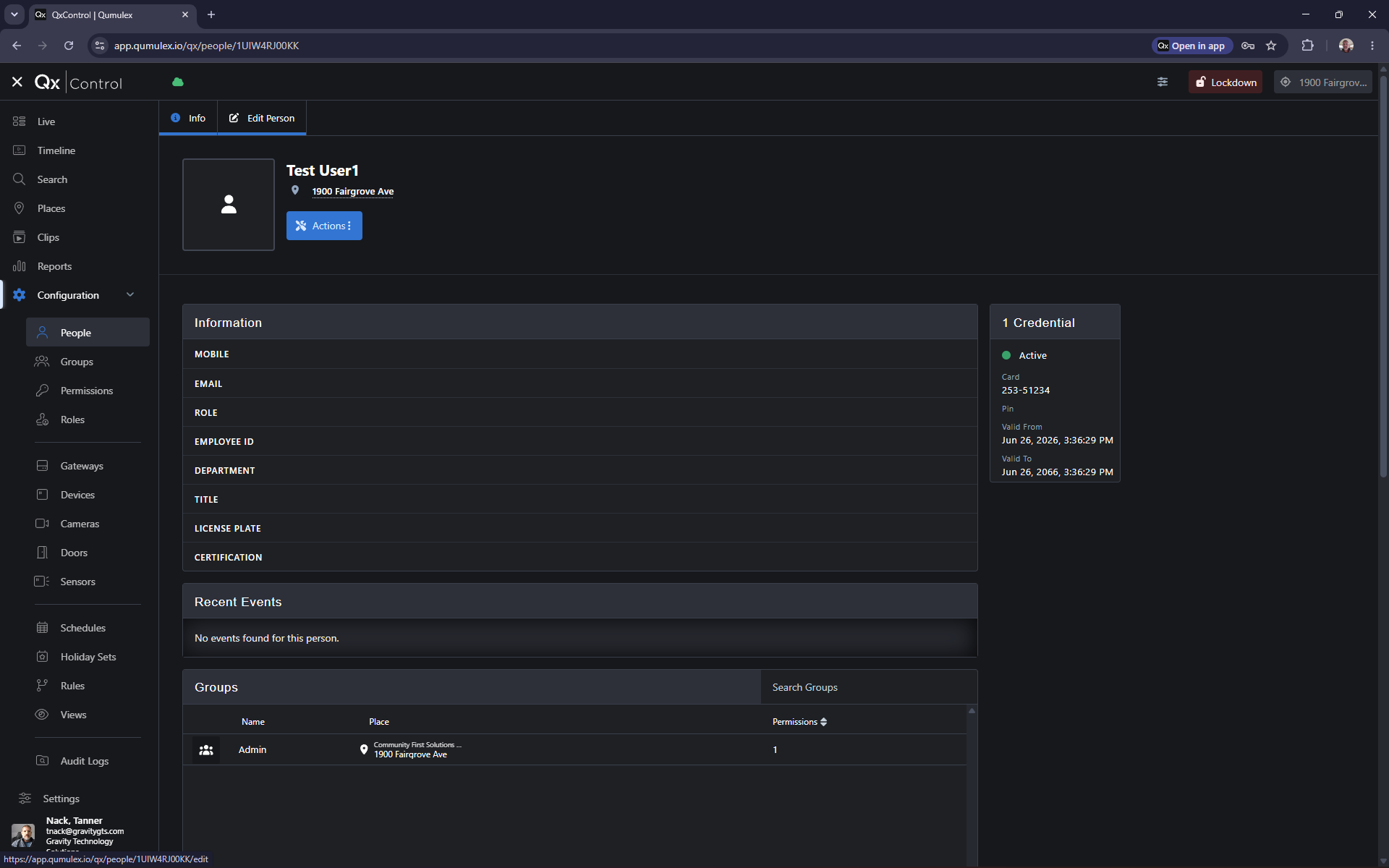 Step #14: From the user's profile, click Edit Person.