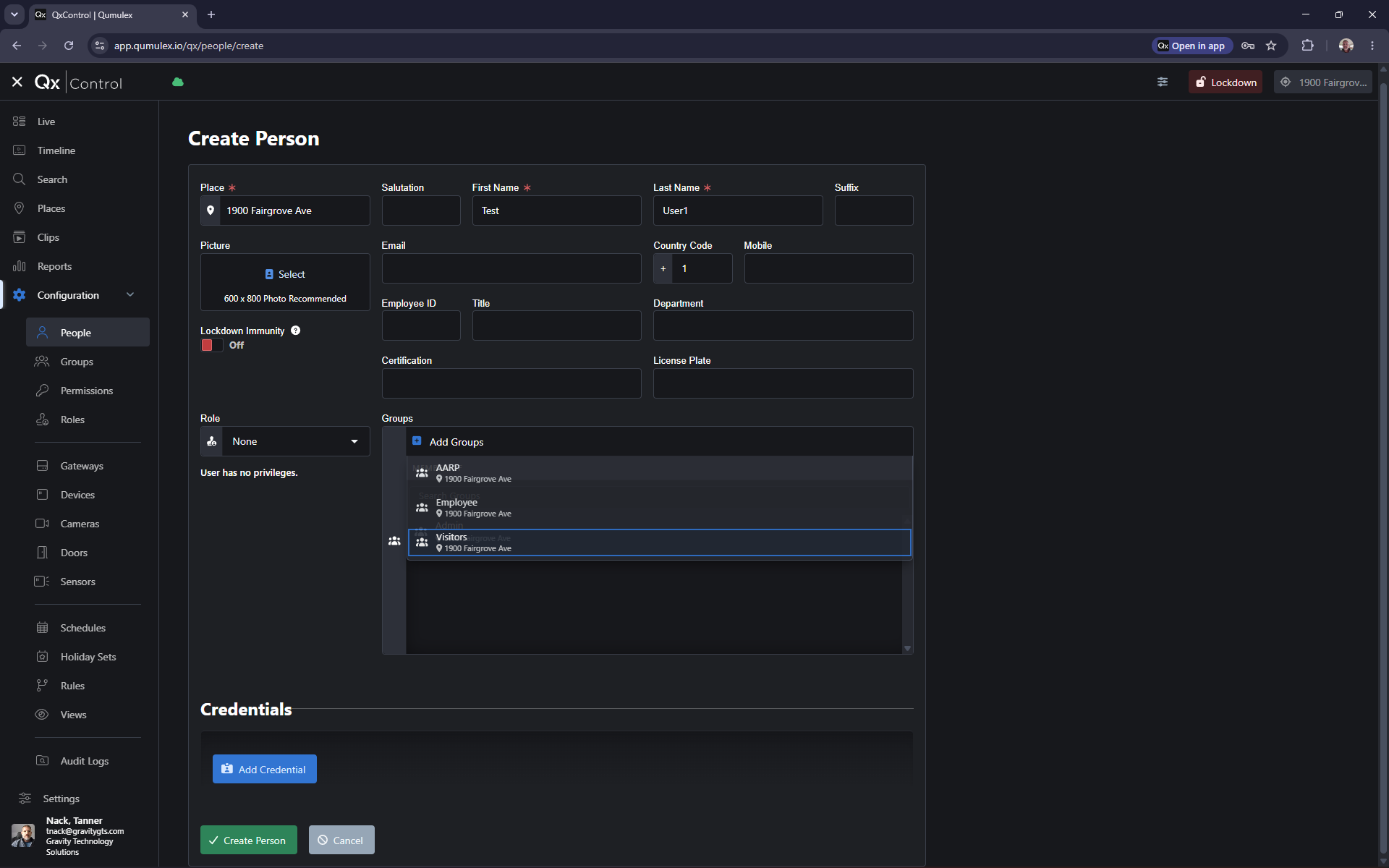 Step #10: Select the appropriate access group for the user.