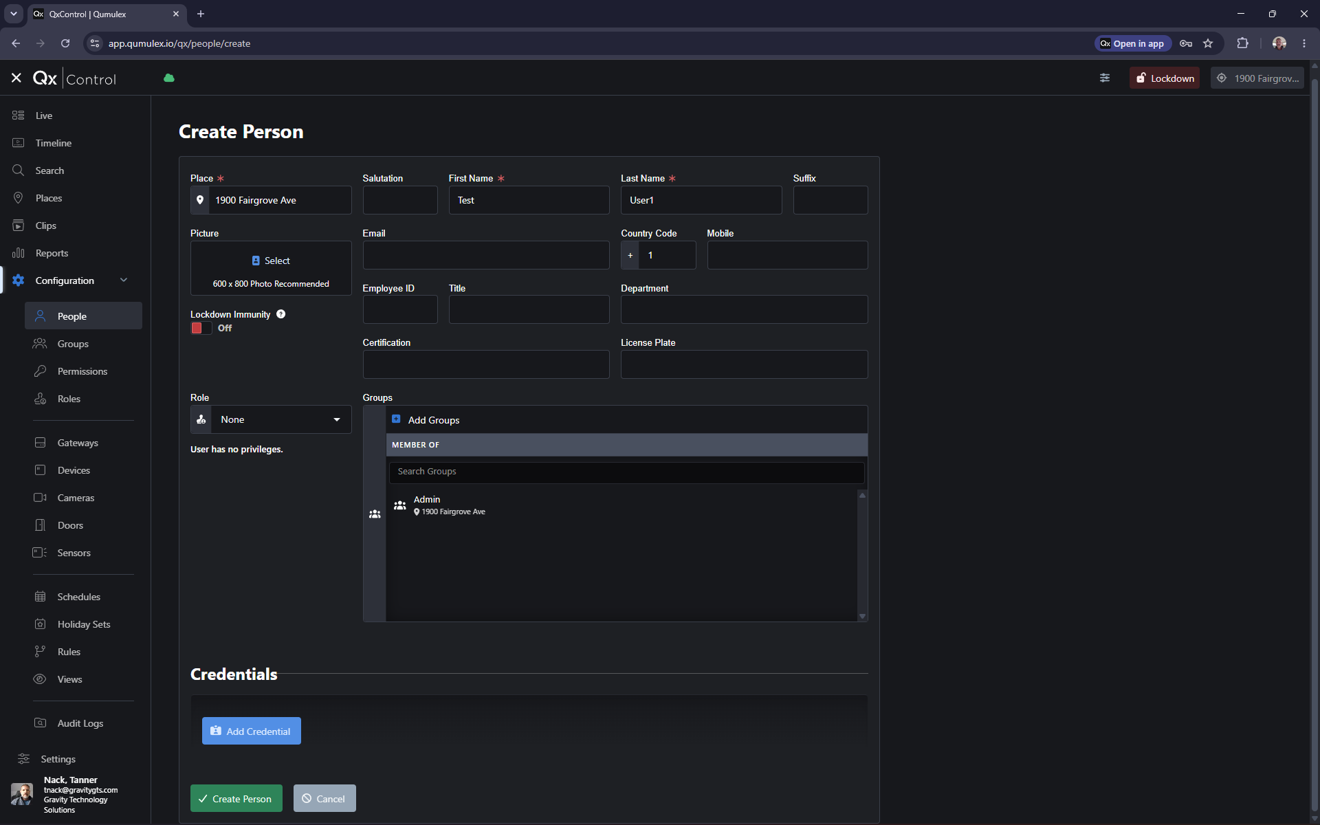 Step #11: Click Add Credential.