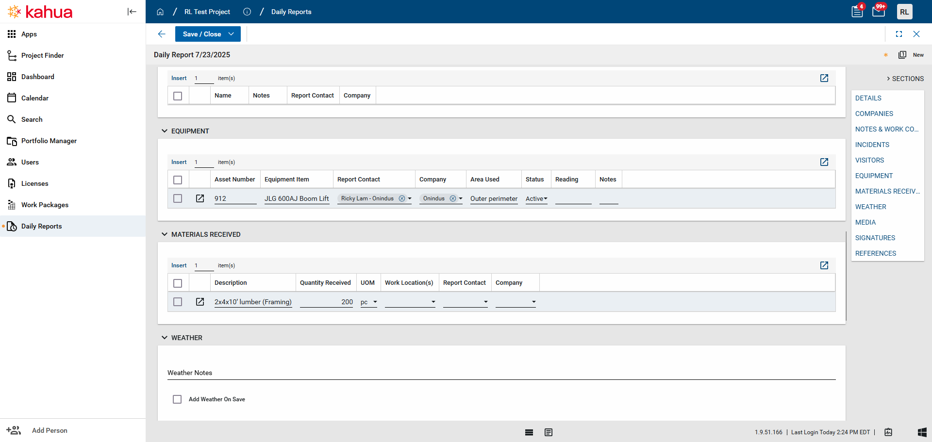 Step #29: Quantity received and their units of measurement are separate