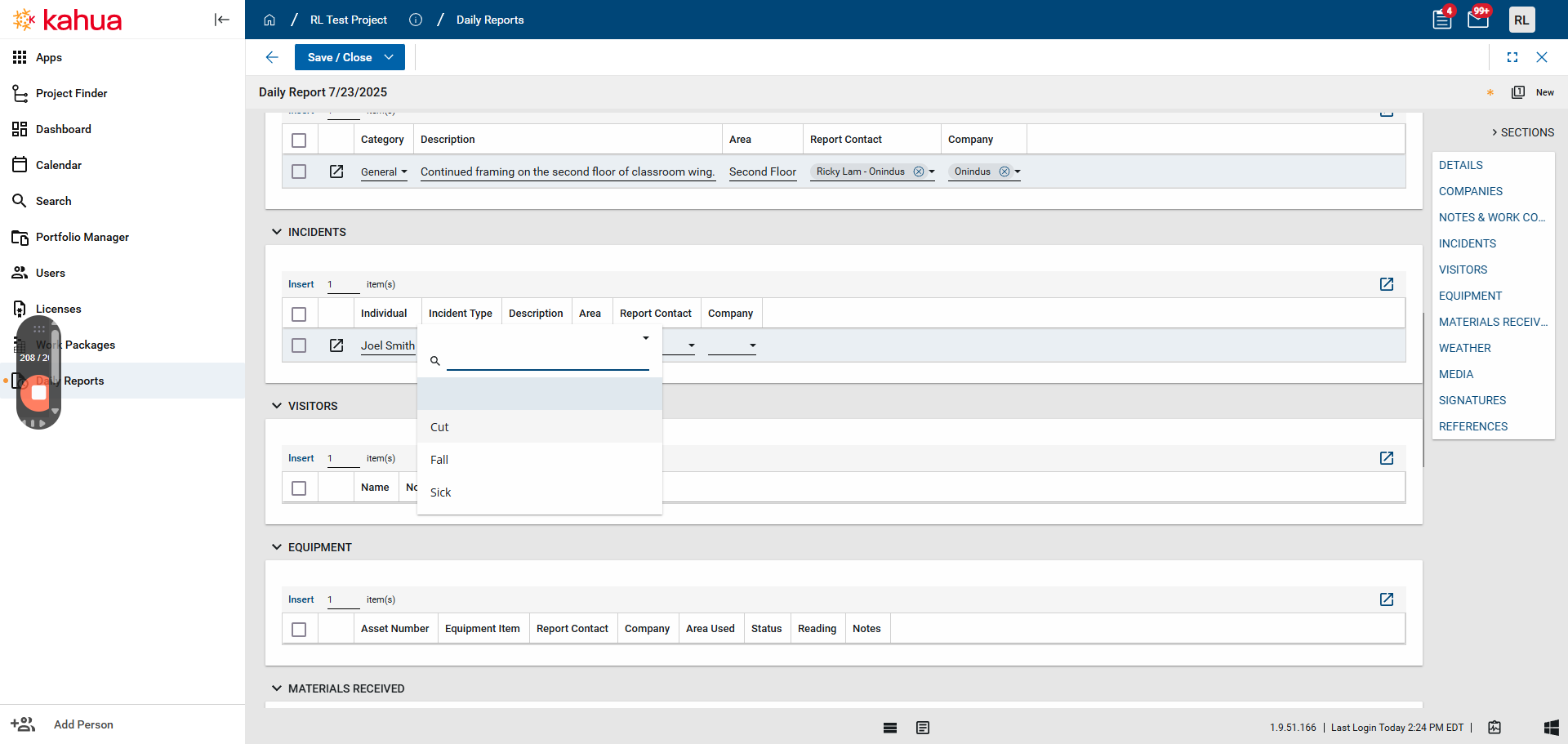 Step #19: Select the incident type