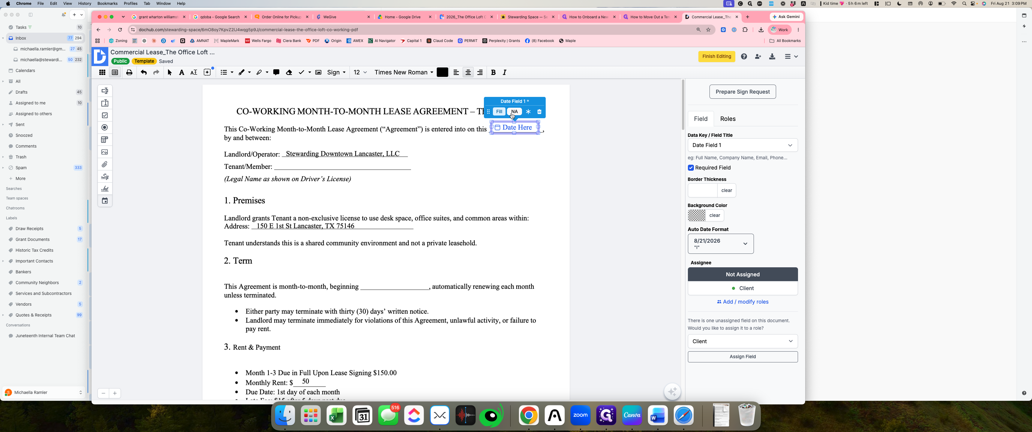 Step #12: Click the NA assignment button on the floating toolbar.
