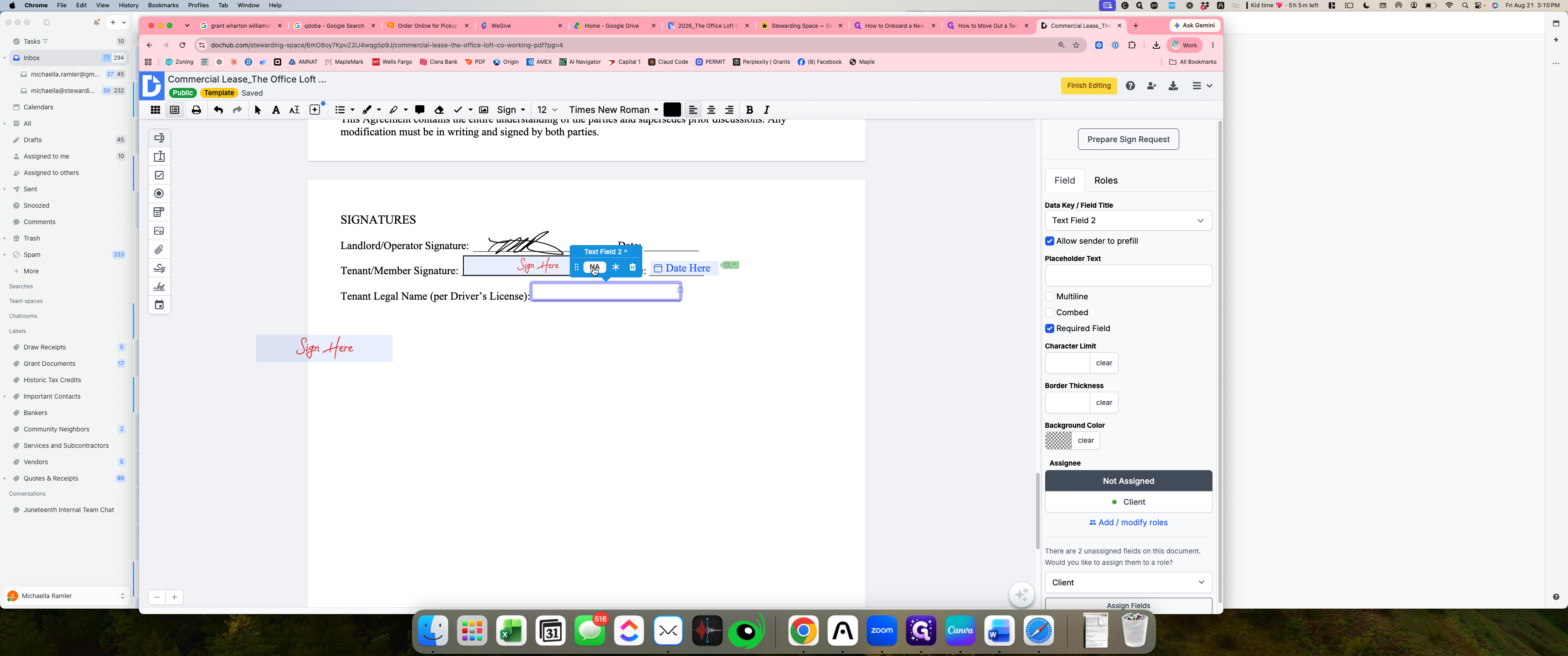 Step #25: Double-click the assignment selector on the floating toolbar.