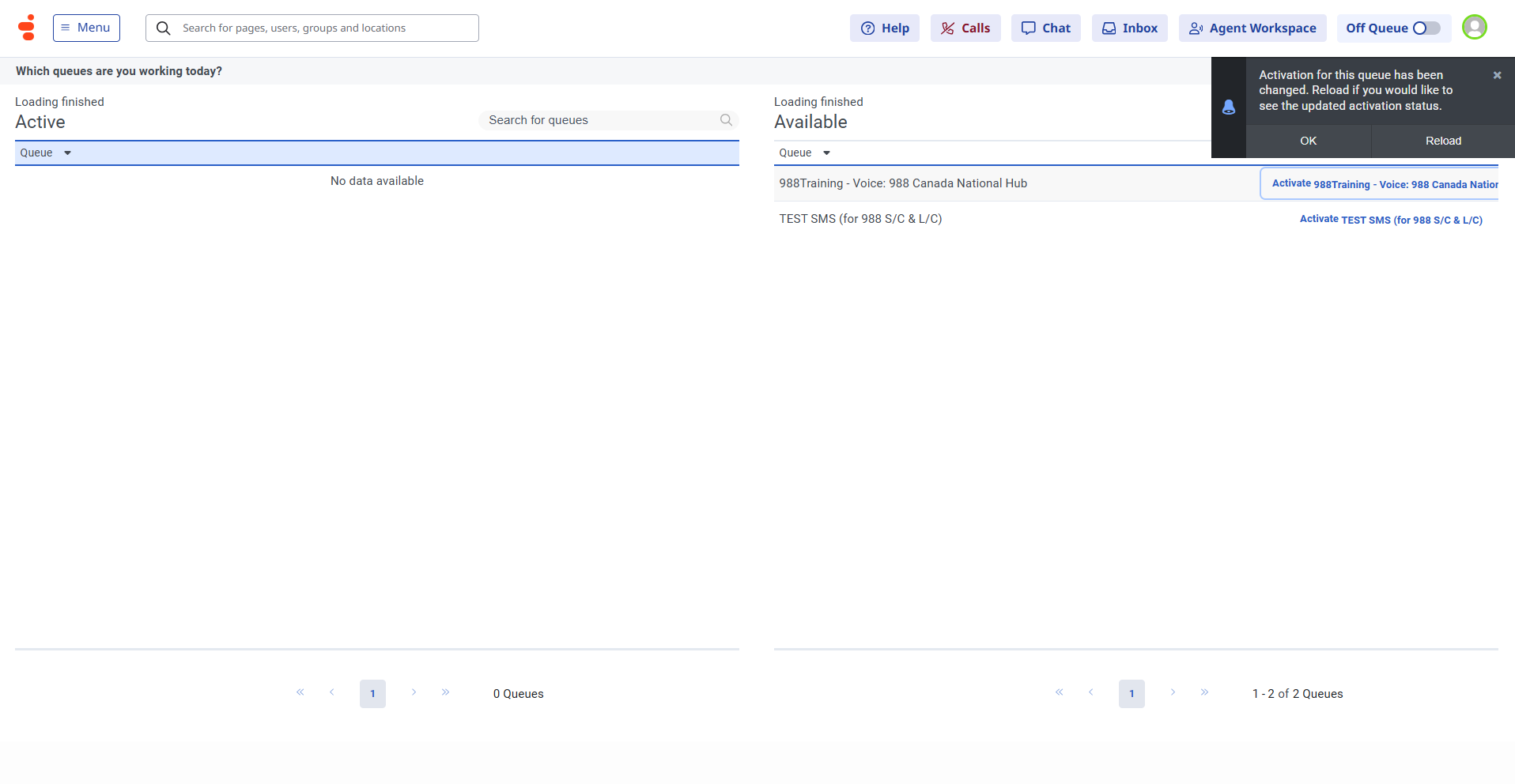 Step #4: Click on Reload on the dark pop-up screen