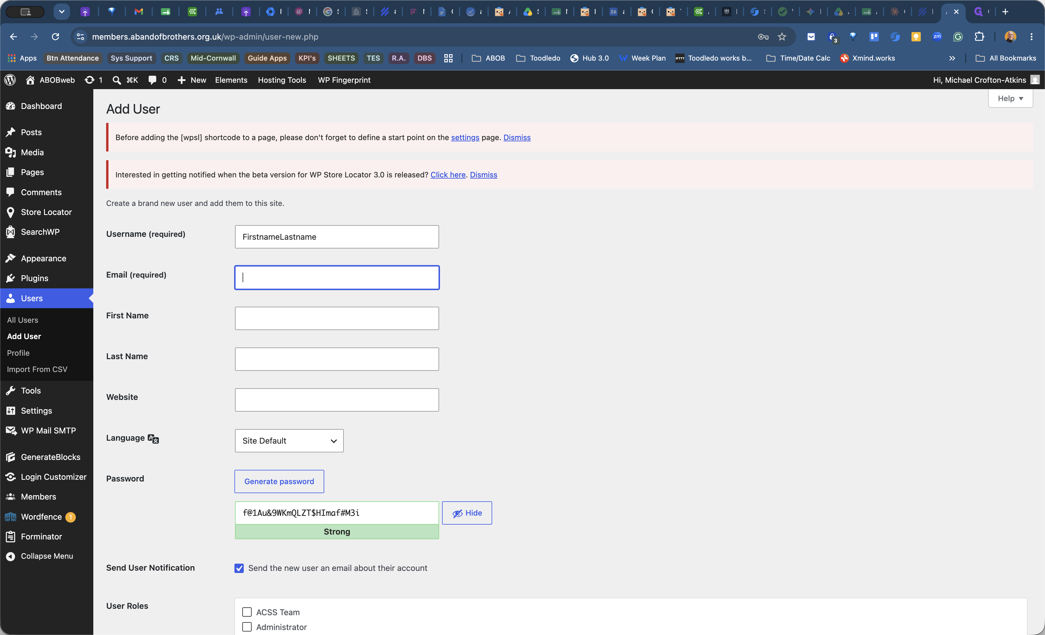 Step #4: Enter the user's email address.