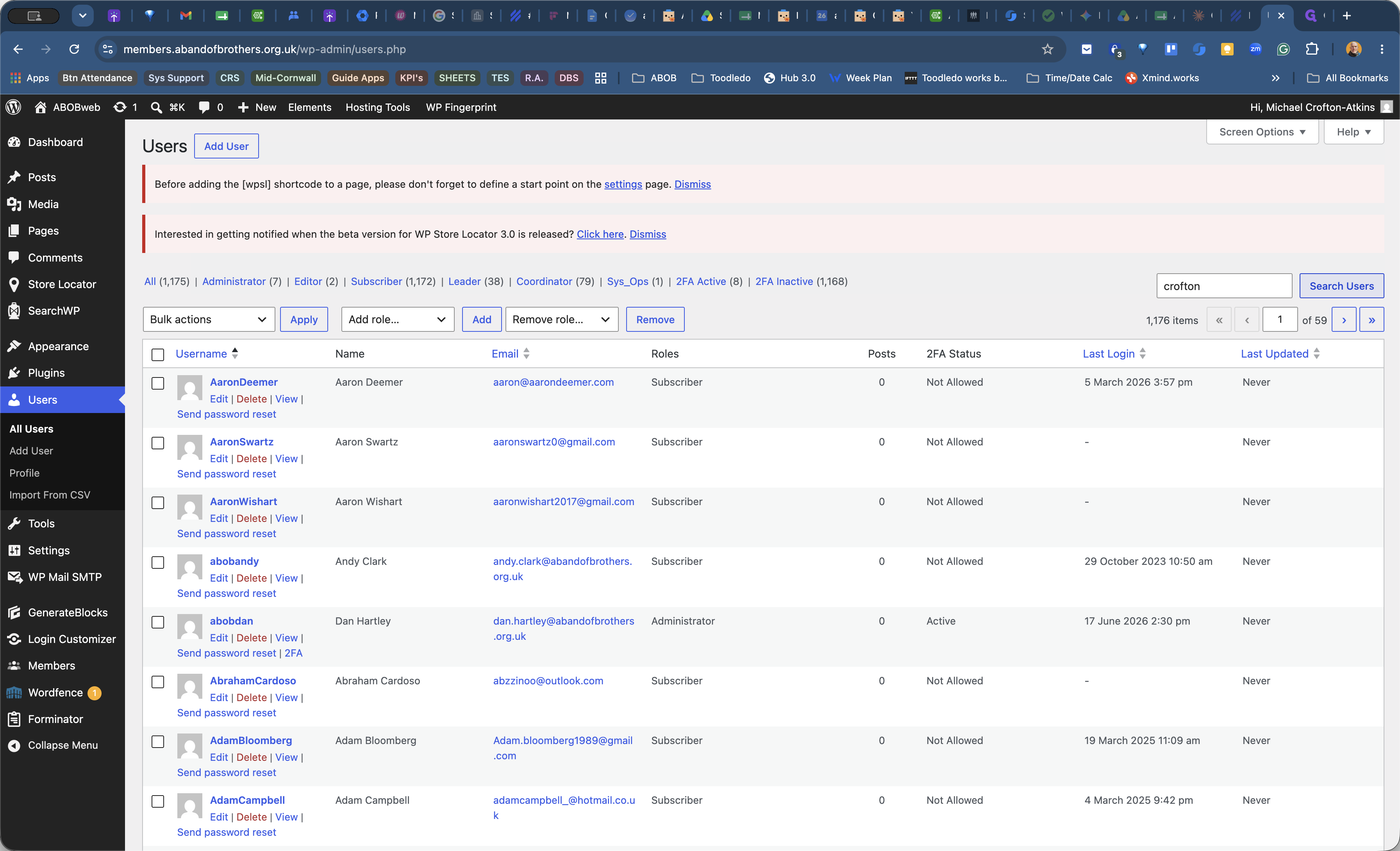 Step #9: Click Search Users to locate their account.