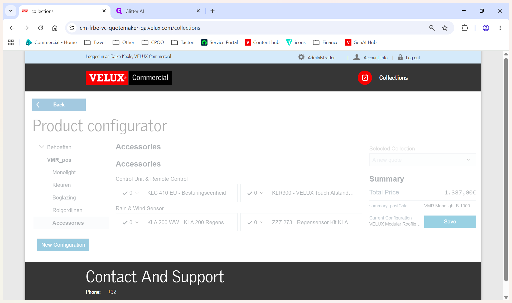 Step #9: Once your customization is complete, click Save to lock the configuration into the quote.