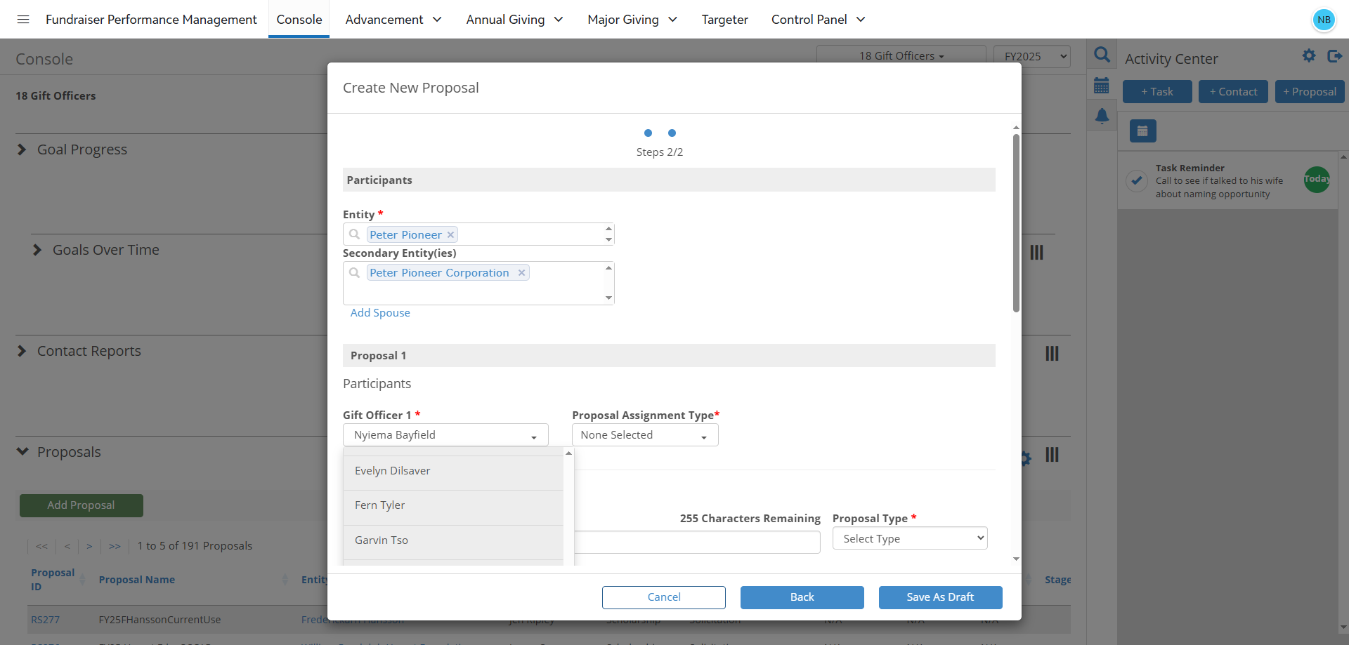 Step #8: NOTE: If this field is blank or the wrong name is shown, select the correct person from the dropdown menu.