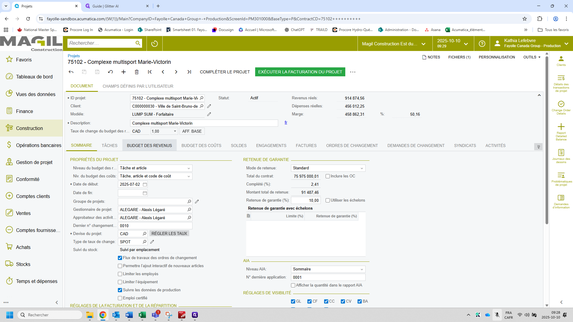 Step #11: Cliquez sur "BUDGET DES REVENUS"
