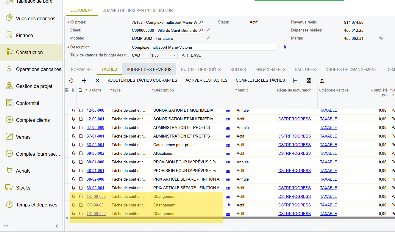 Step #2: Cliquez sur "BUDGET DES REVENUS"