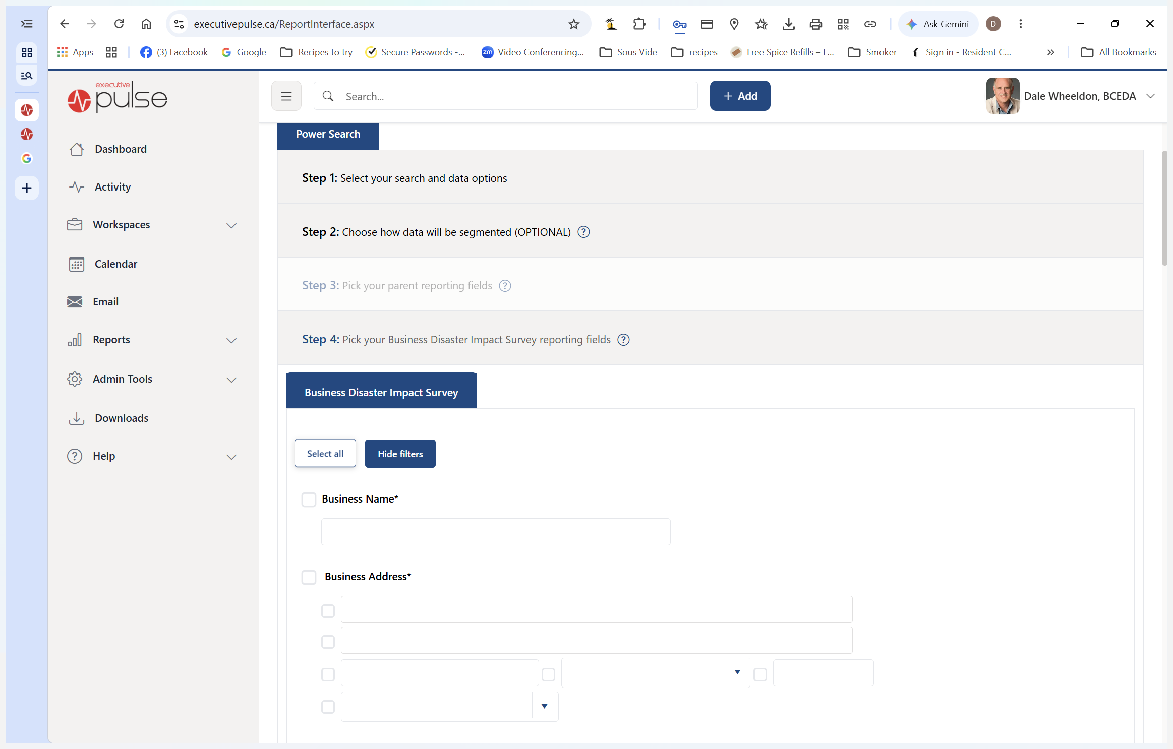 Step #7: Click Select all to include all available survey fields in your results.