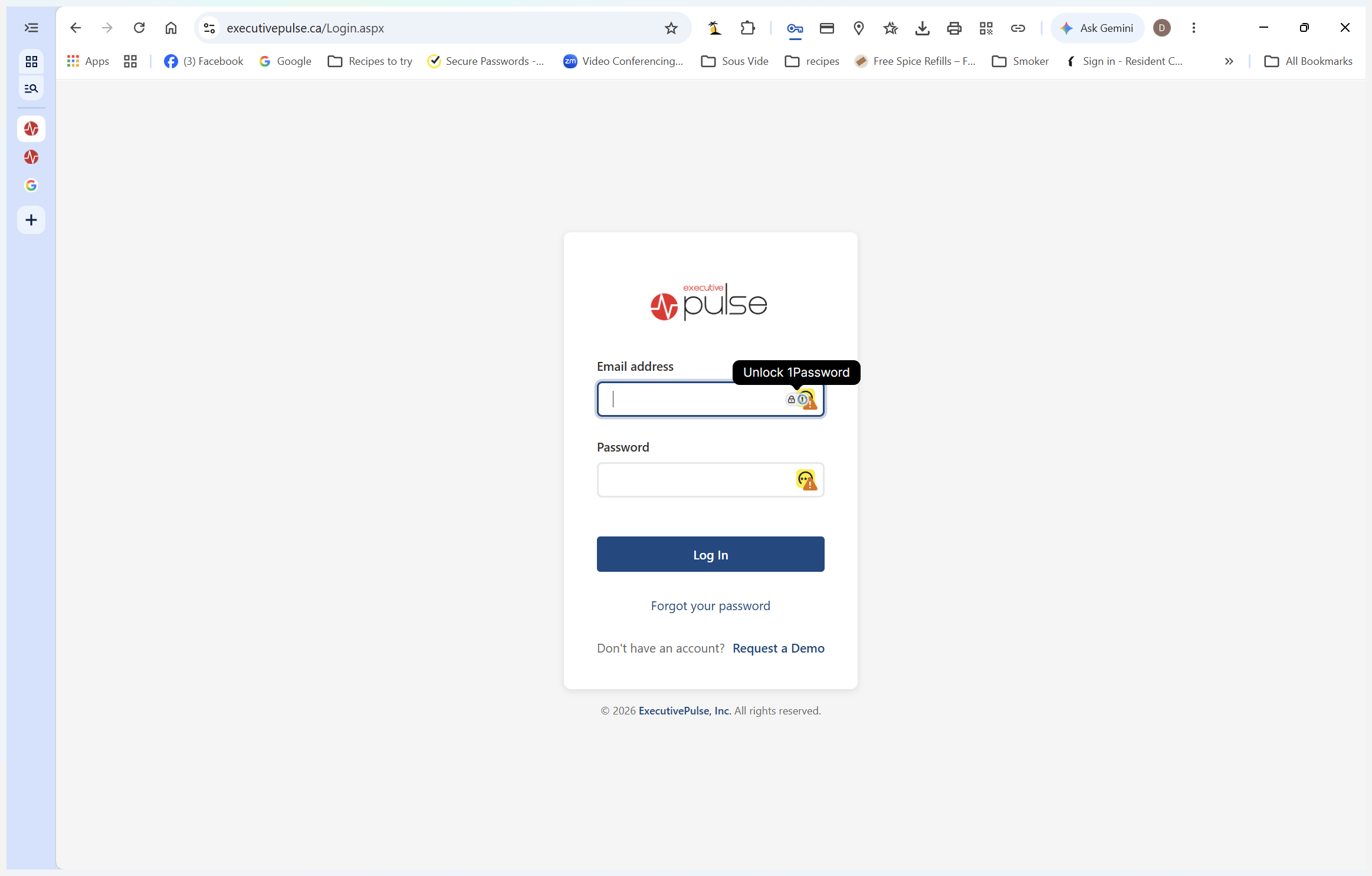Step #1: Enter your email address and password, then click Log In.