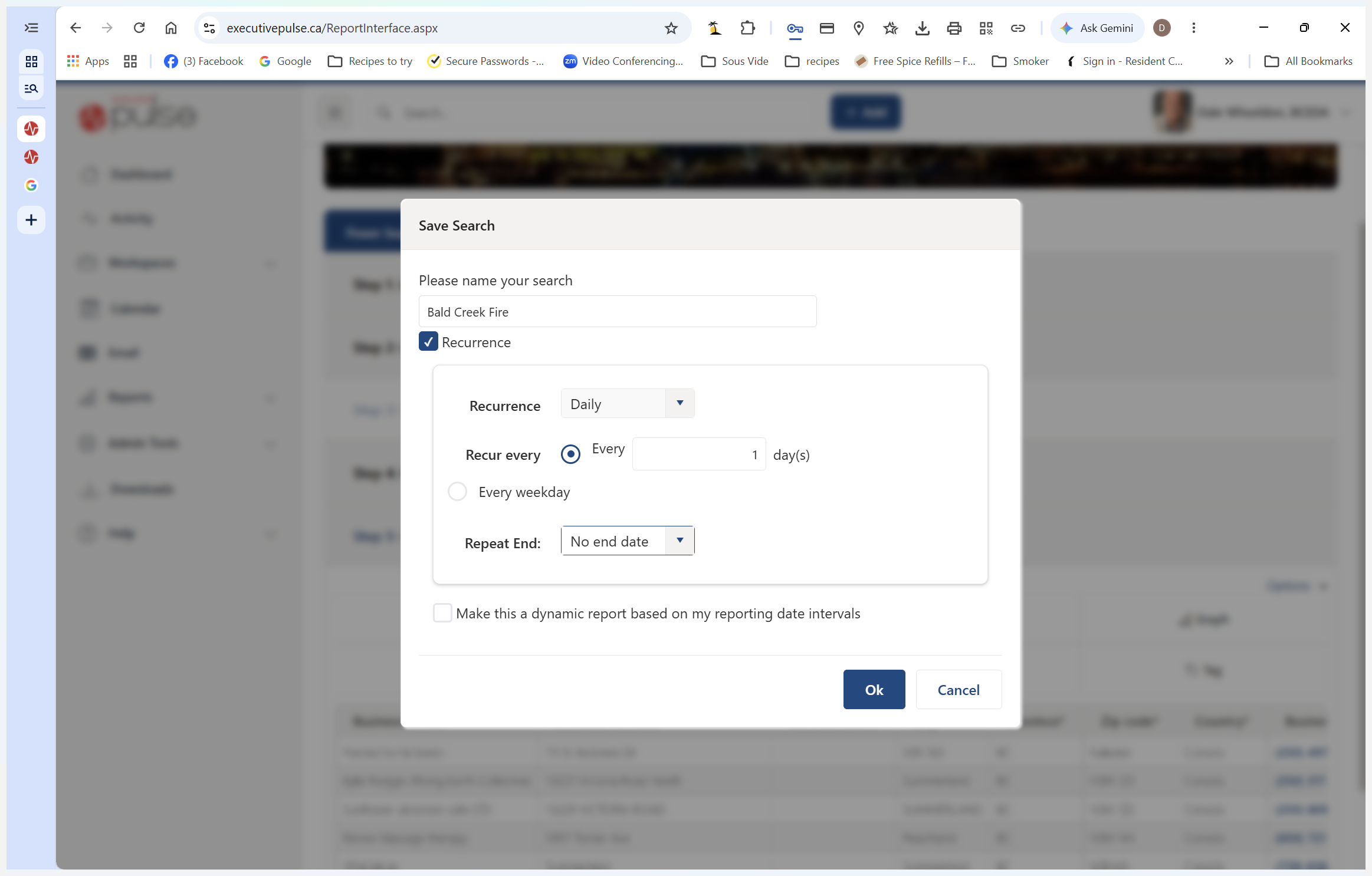 Step #14: Set the duration option to No end date.