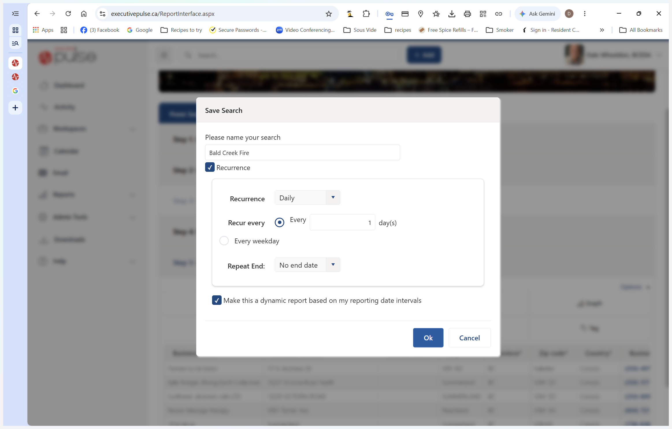 Step #15: Click Ok to finalize and save the report.