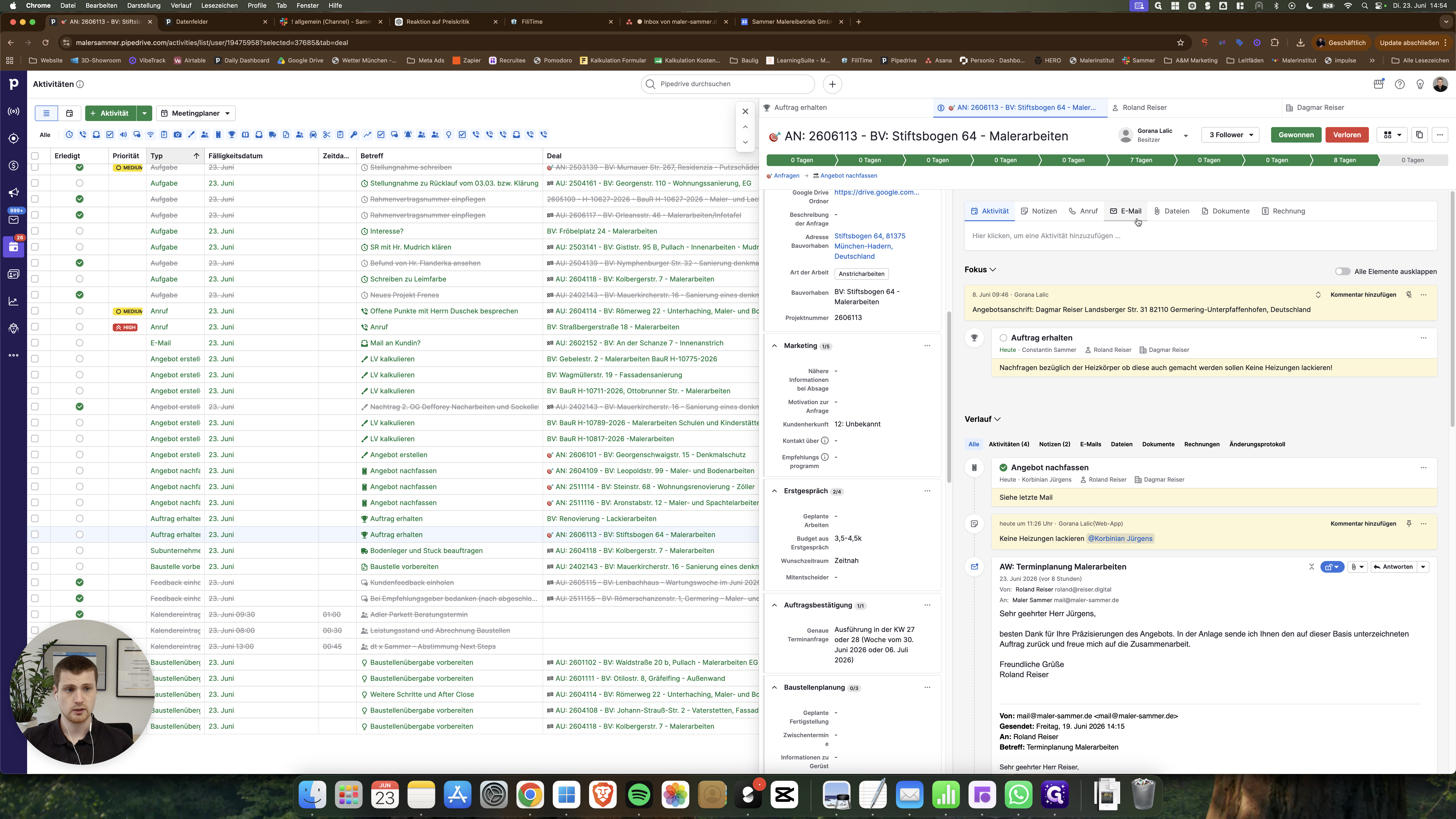 Step #40: Klicken Sie in Pipedrive auf den Reiter E-Mail.