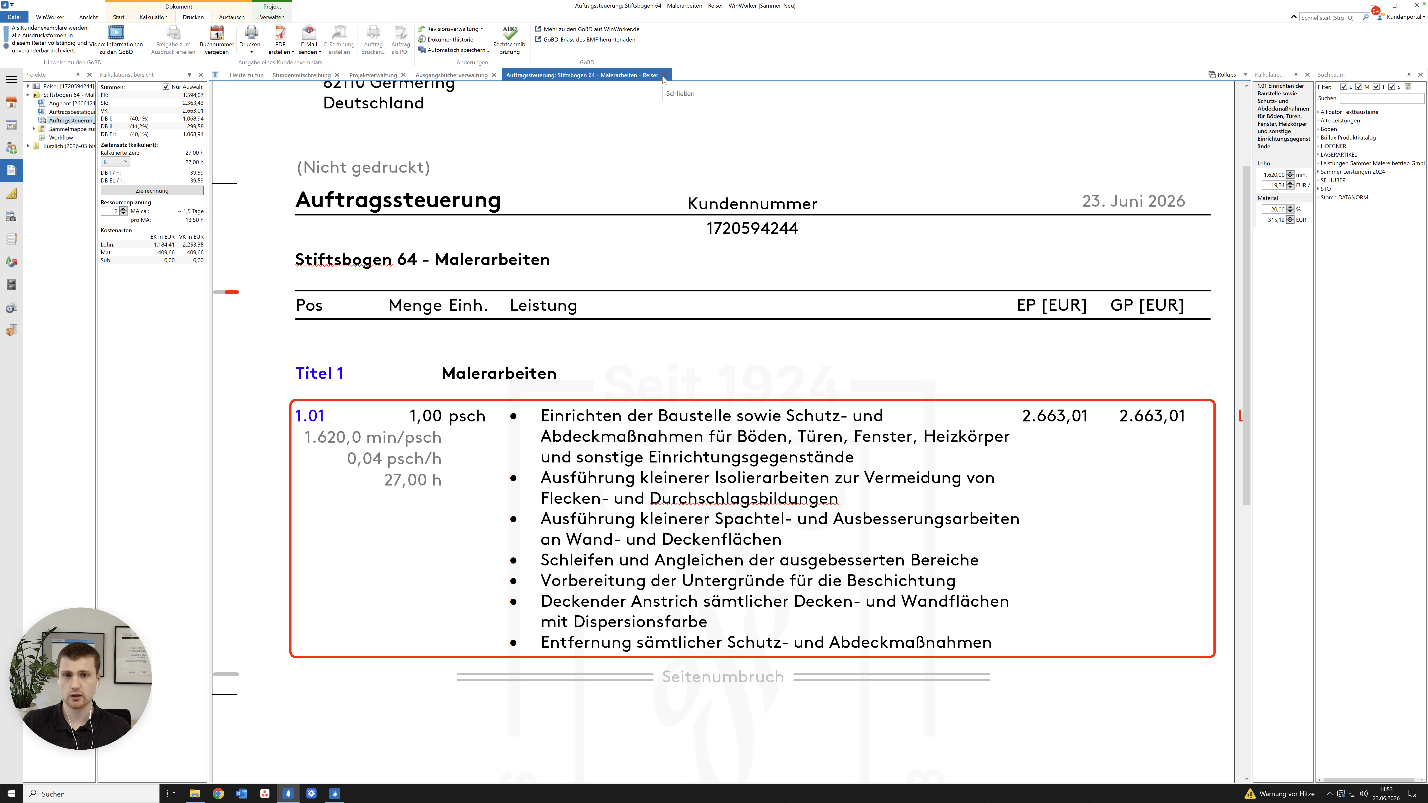 Step #34: Speichern Sie das Dokument und schließen Sie den Tab in WinWorker.