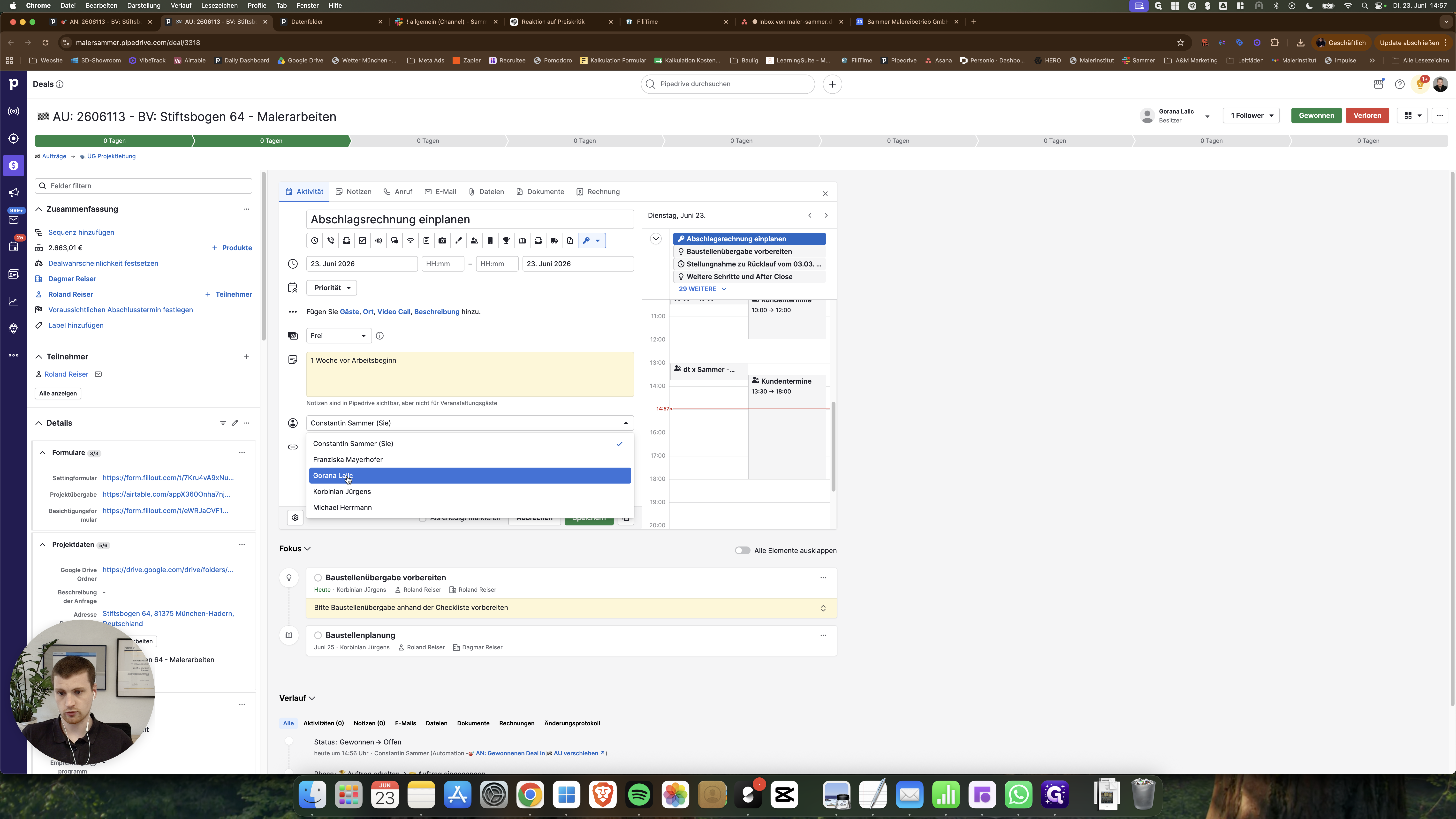 Step #56: Weisen Sie die Aufgabe der richtigen Person aus dem Projektteam zu.