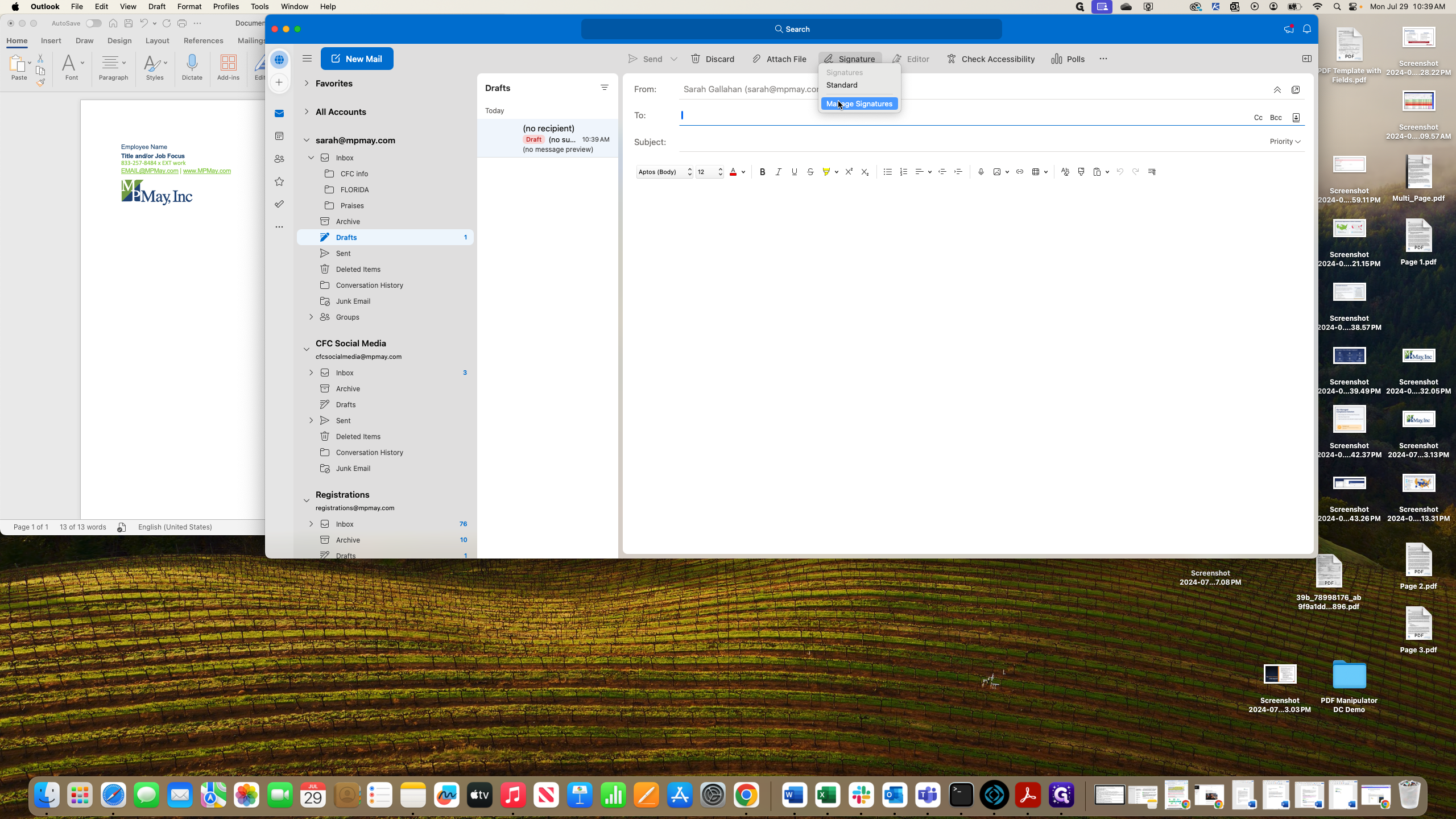 Step #5: Click on "Manage Signatures"