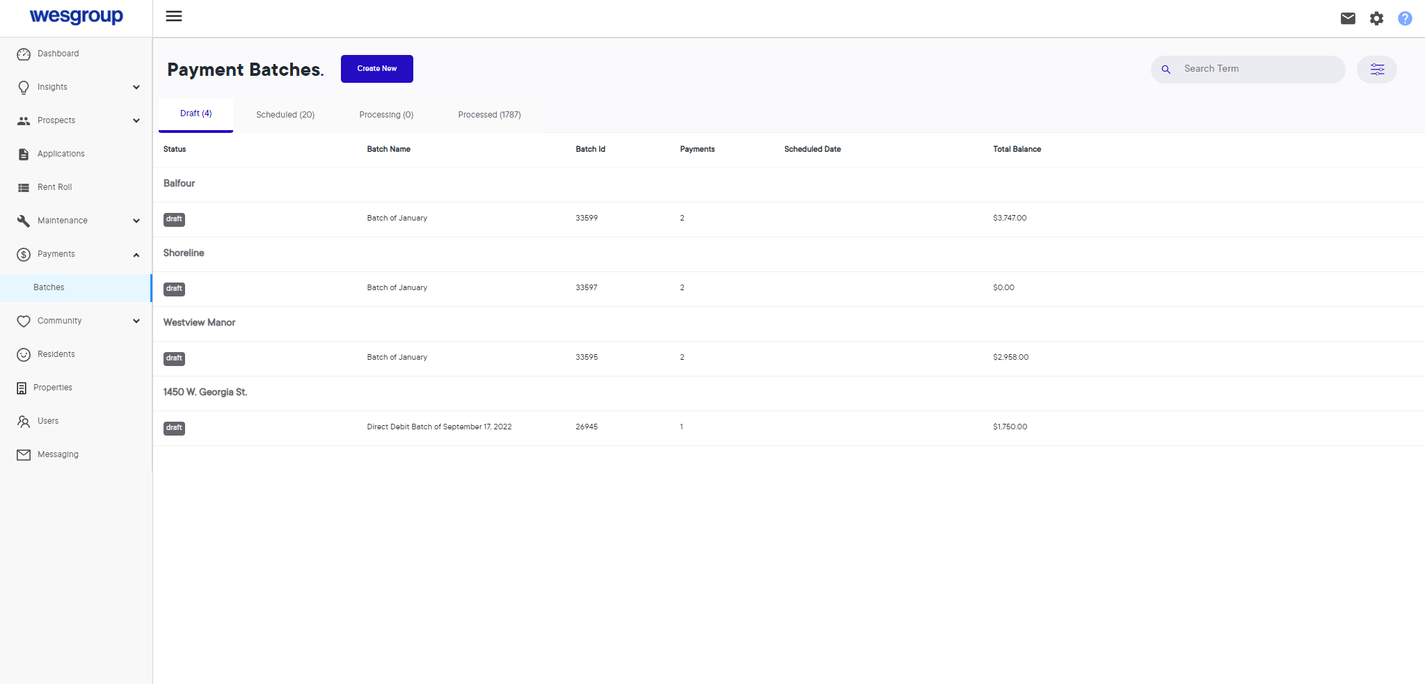 Step #4: Click on the Payment type the Batch ID will be under (Example: Processed)