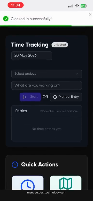 Step #4: Tap the Select project dropdown and choose your assigned project (e.g., Soldering).