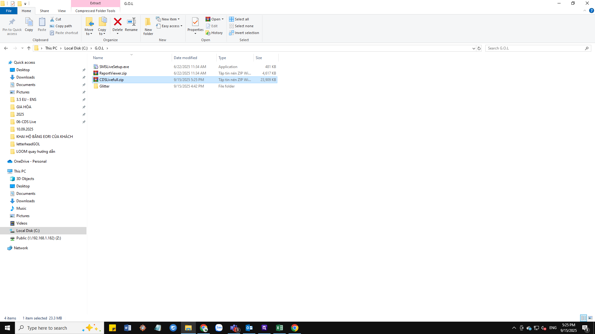 Step #12: Right-click on "CDSLivefull.zip"