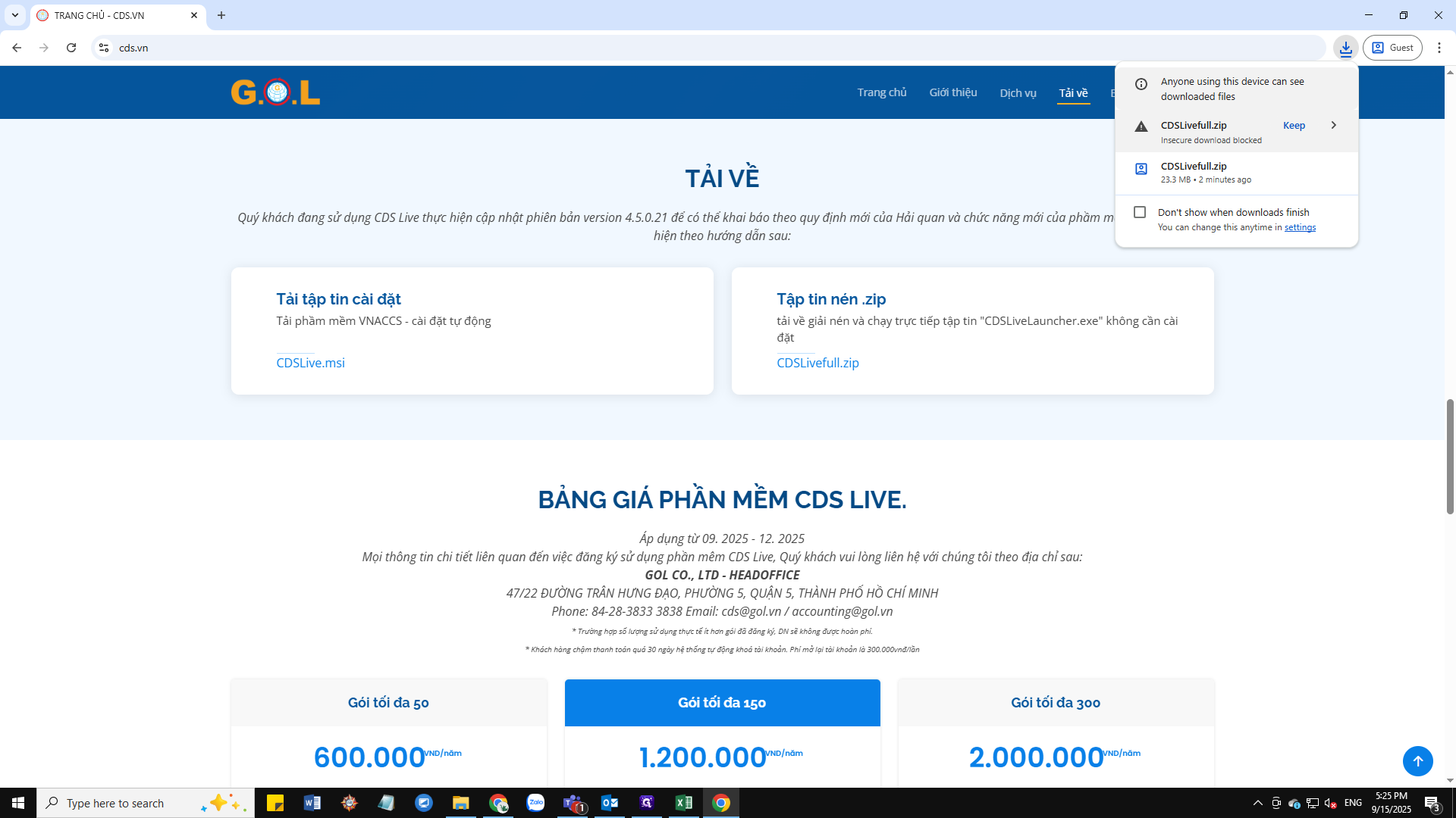 Step #10: Click on "Keep" ở giao diện tải về của web