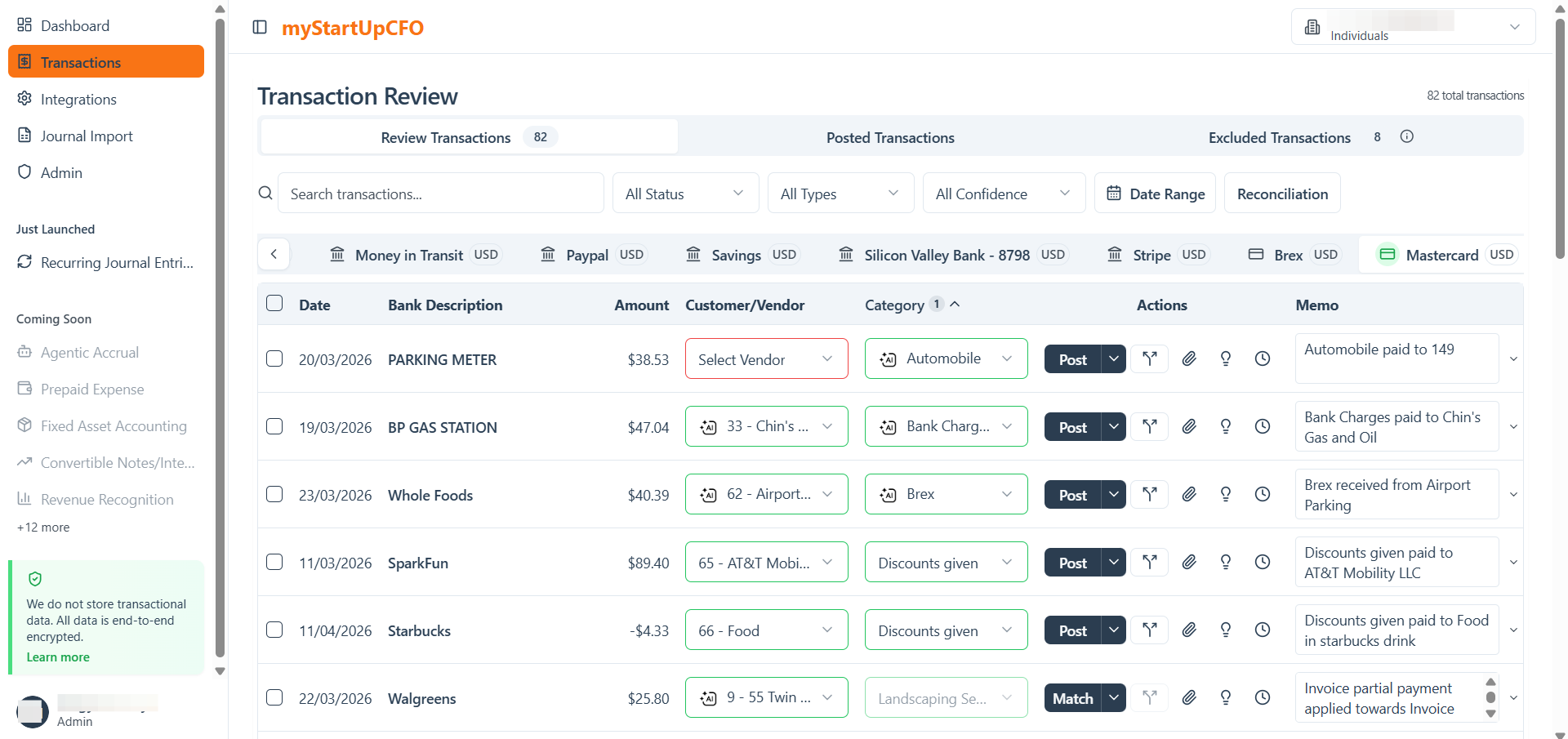 Step #1: Go to Review Transactions of Transactions tab, Click the Date Range button on top right corner