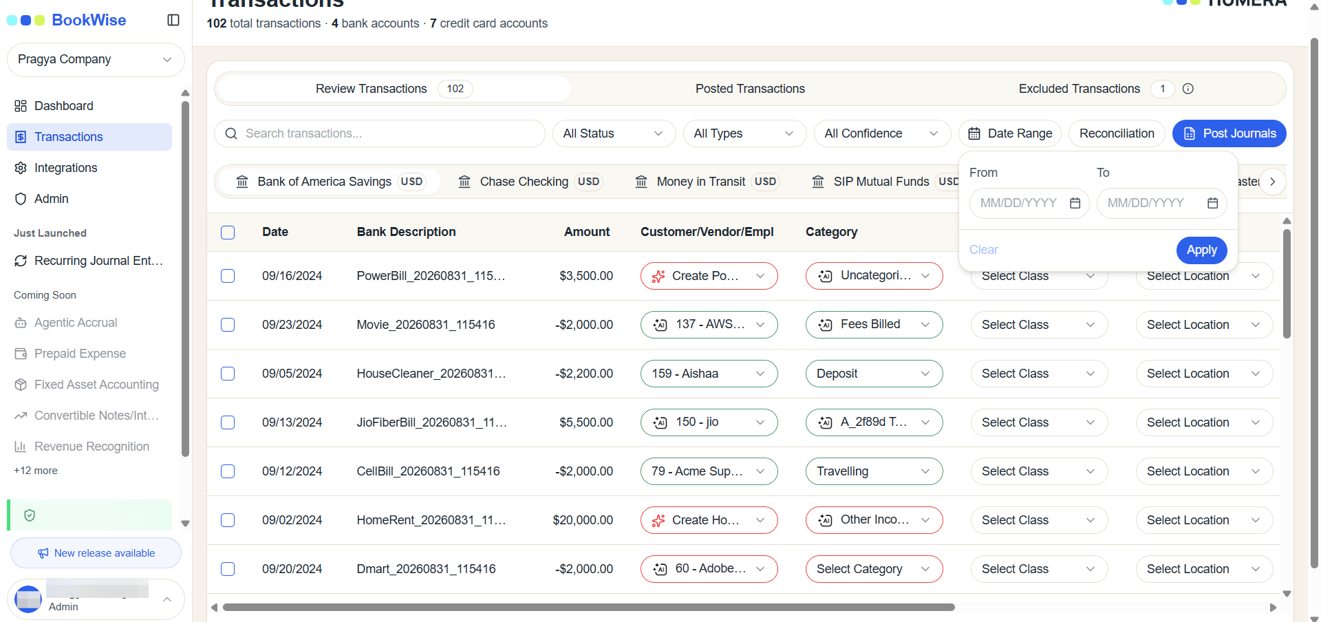 Step #2: Click the Date Range input field to open the date picker overlay.