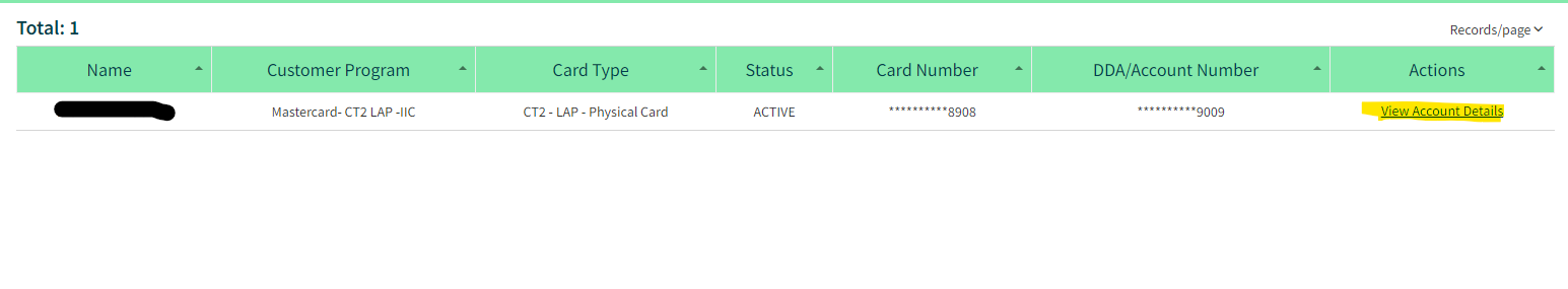 Step #7: Locate the desired patient, Hit view account details in the "Actions Column"