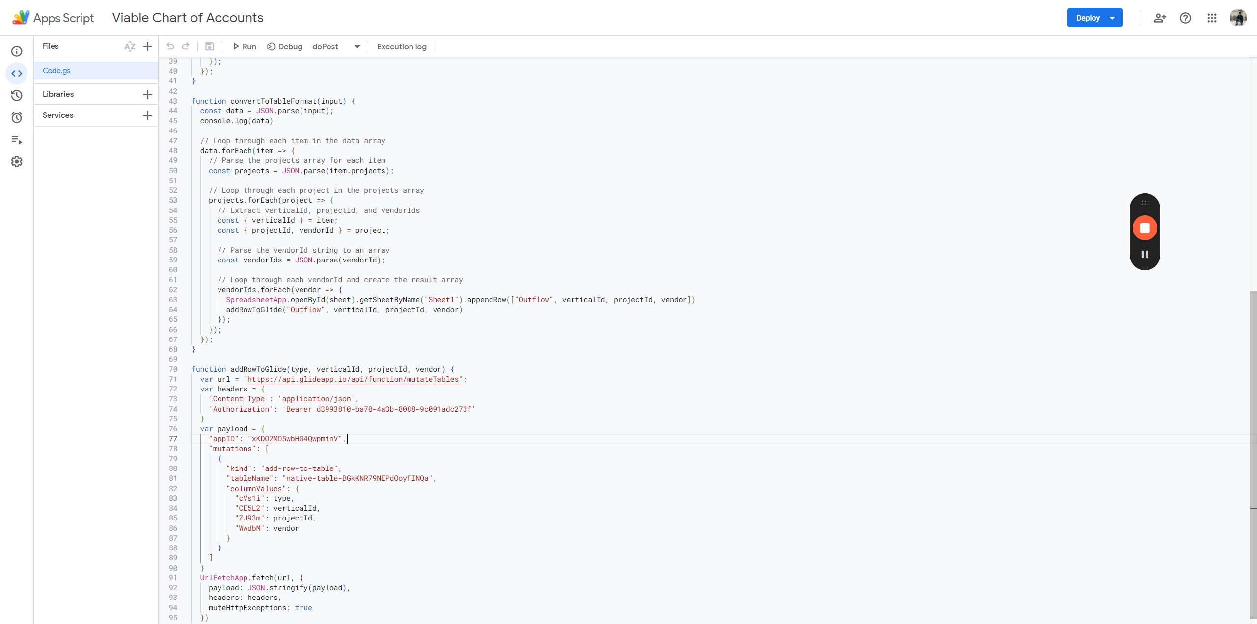 Step #12: Paste the new App Id code on line 77