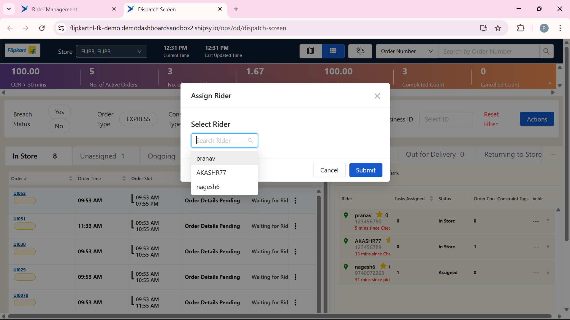 Step #10: Select the rider
