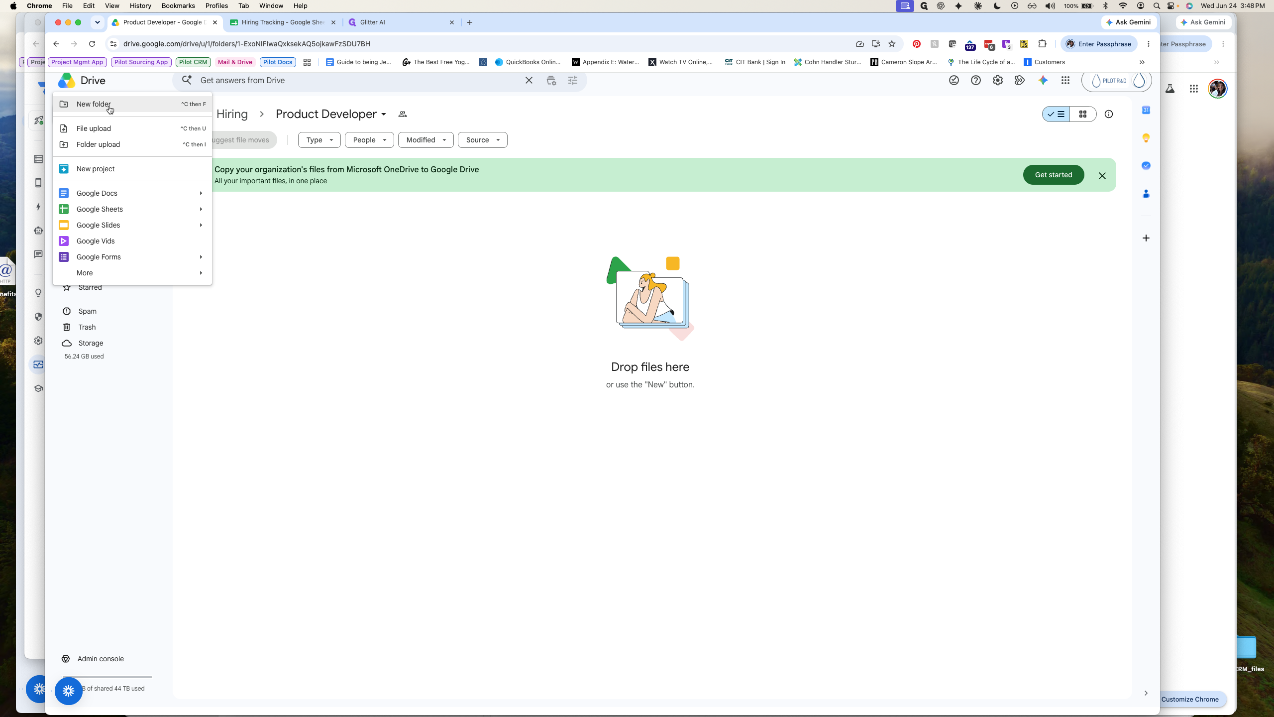 Step #17: Select New folder.