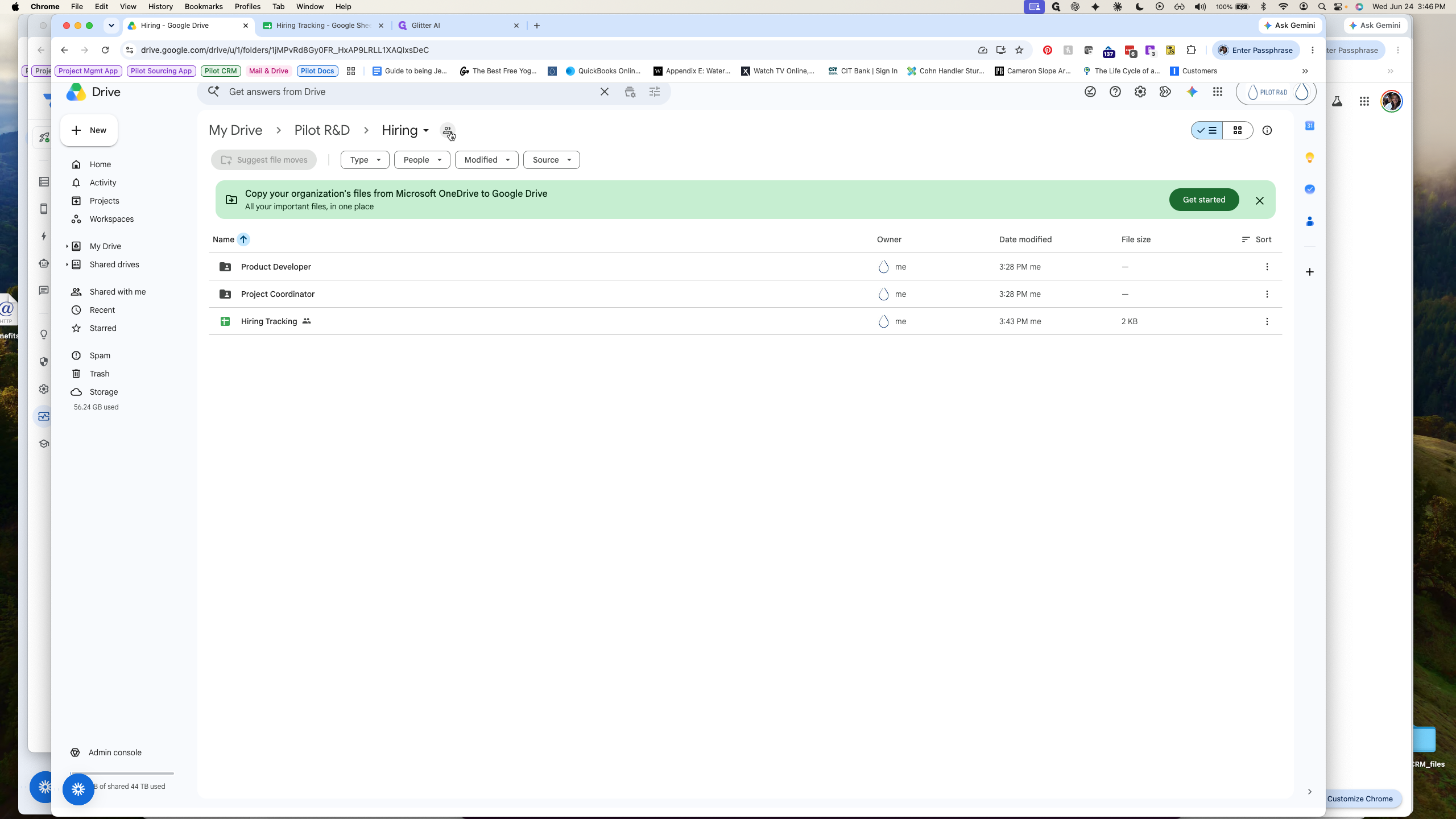 Step #3: Click the folder information icon to check and manage sharing permissions.